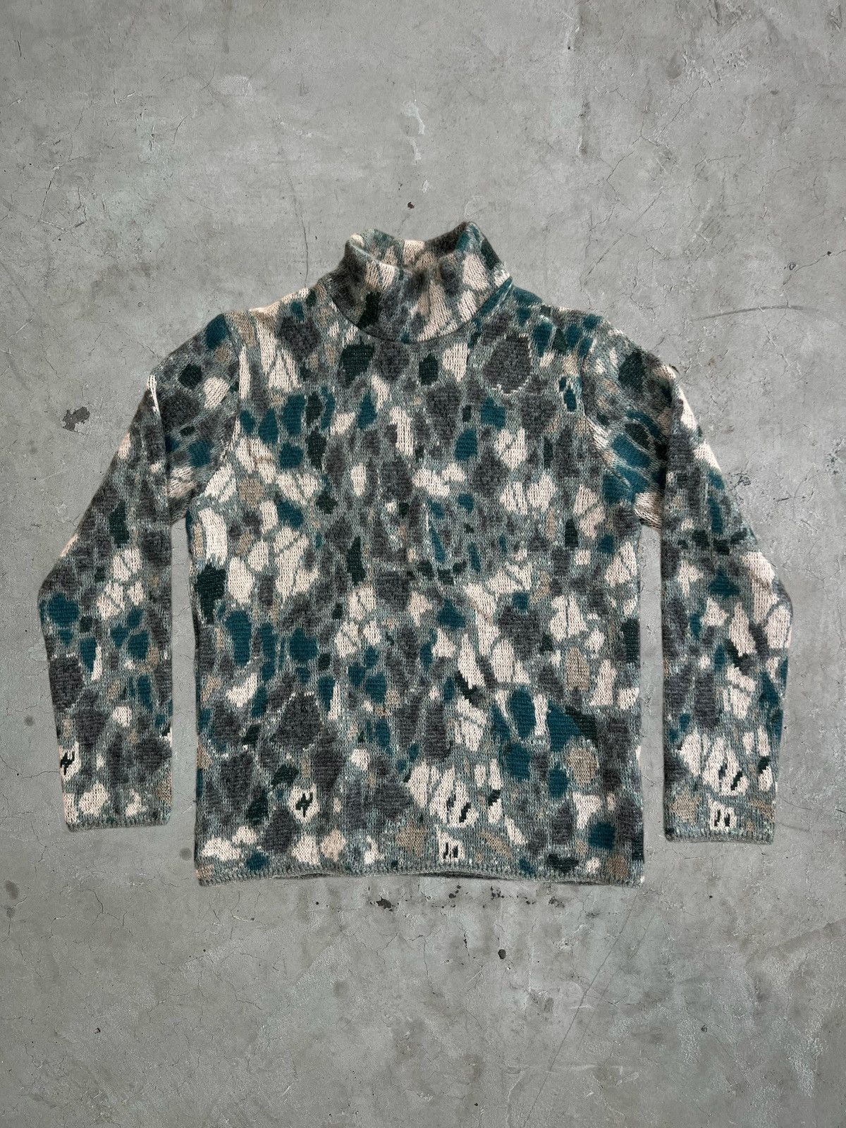 image of Aw/08 Jil Sander Mohair Marble Sweater in Blue Marble, Men's (Size Large)