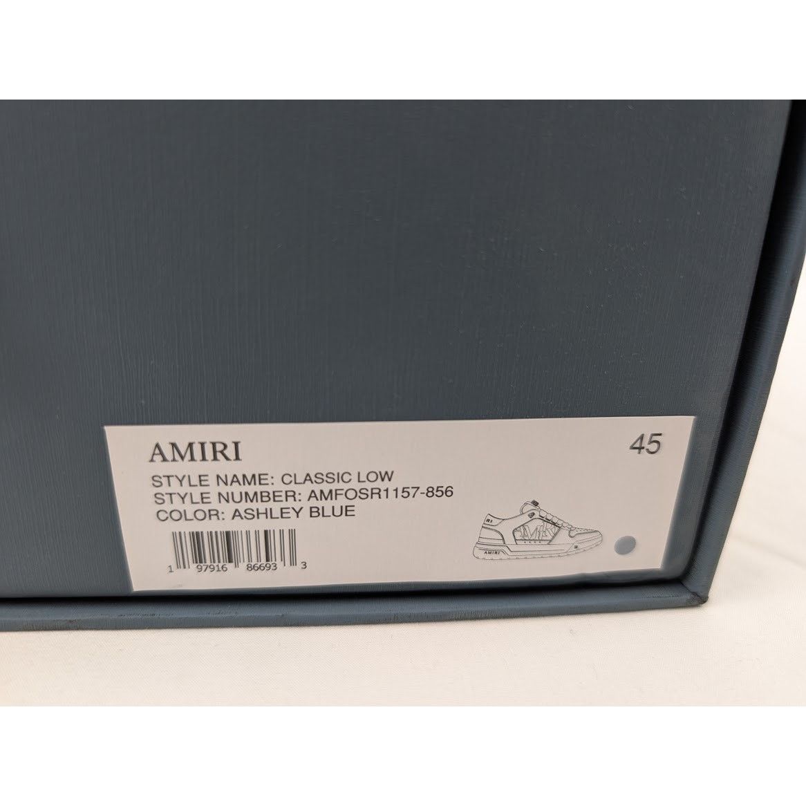 Amiri o1rshd1 Classic Low Top Sneakers in Ashley Blue Size US 12 / EU 45 - 20 Thumbnail
