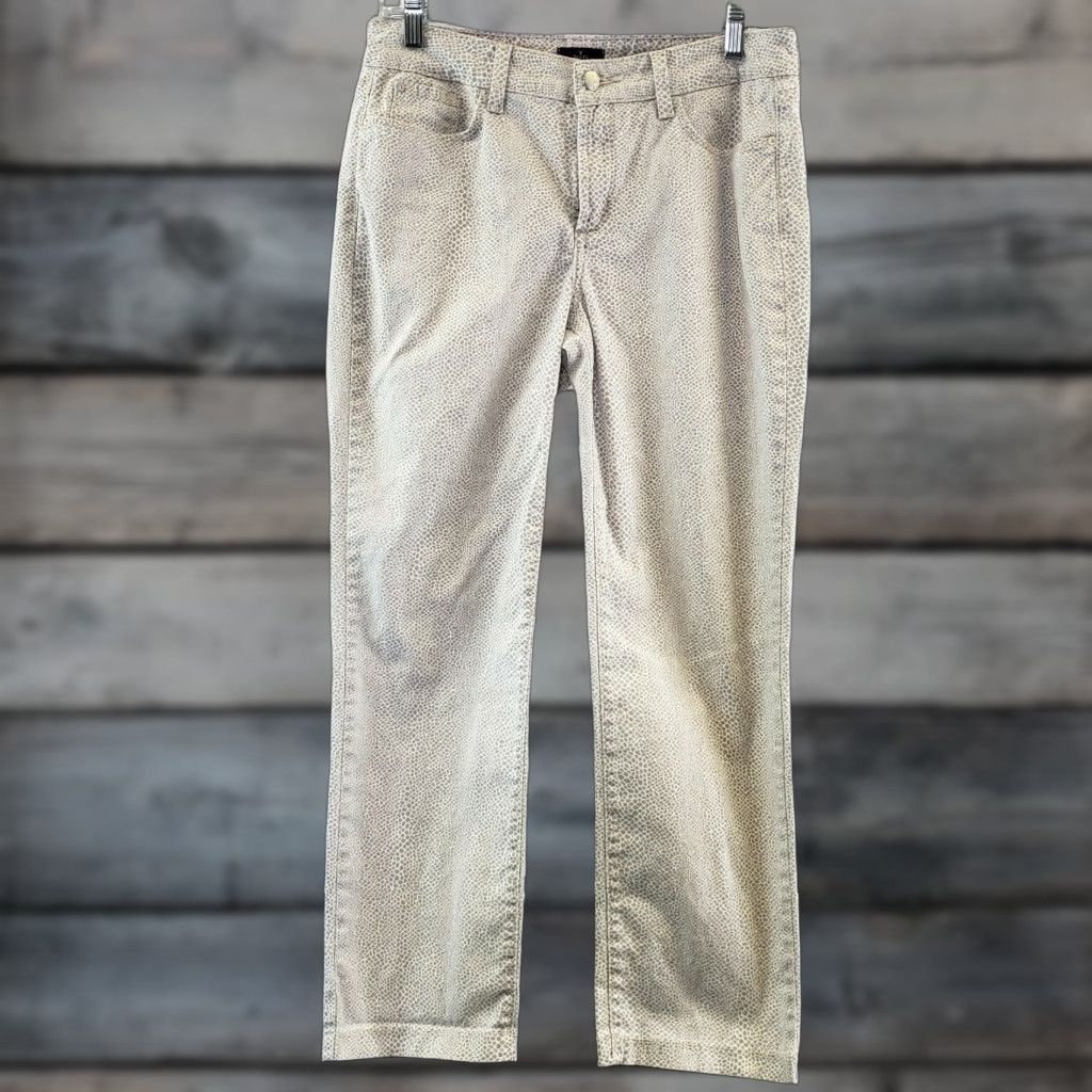 NYDJ NYDJ Jeans Womens Sz 6 Gray Printed Straight Leg Ankle Mid Rise Size 28" / US 6 / IT 42 - 1 Thumbnail