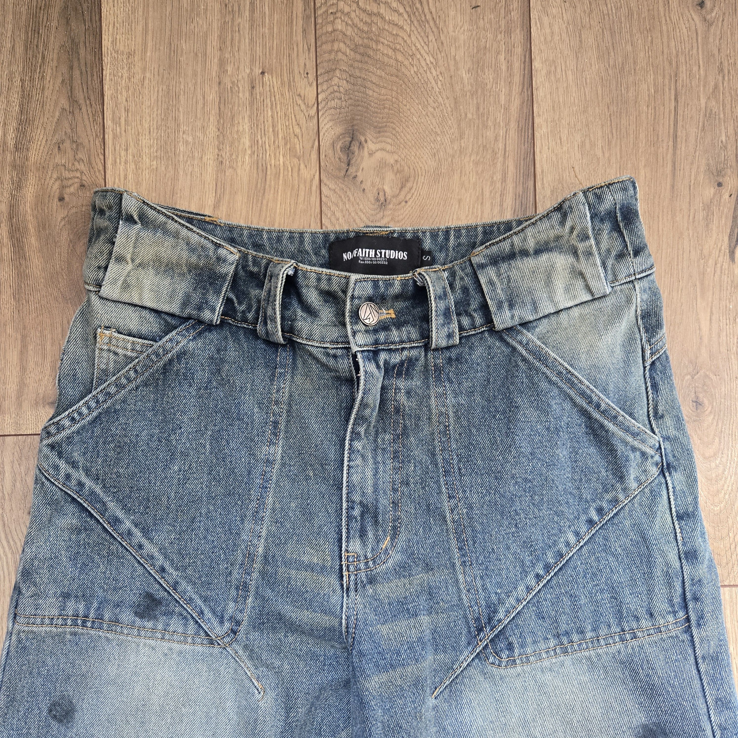 No Faith Studios No Faith Studios Basic Flared Denim Jeans Small Destroyed Size US 30 / EU 46 - 4 Thumbnail