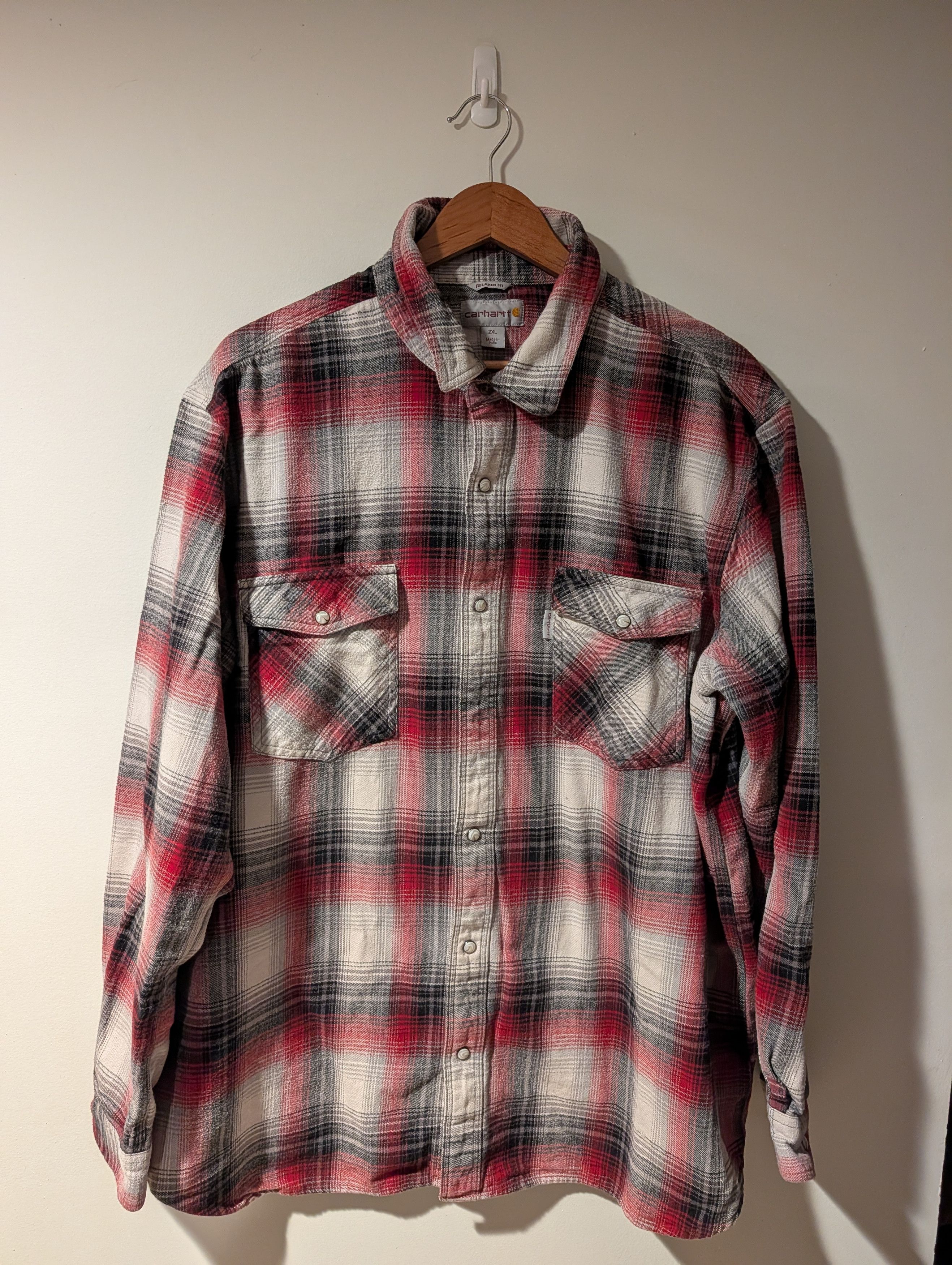 Carhartt Carhartt Rugged Flex Mens Relaxed Plaid Long Sleeve Flannel Size US XXL / EU 58 / 5 - 1 Thumbnail