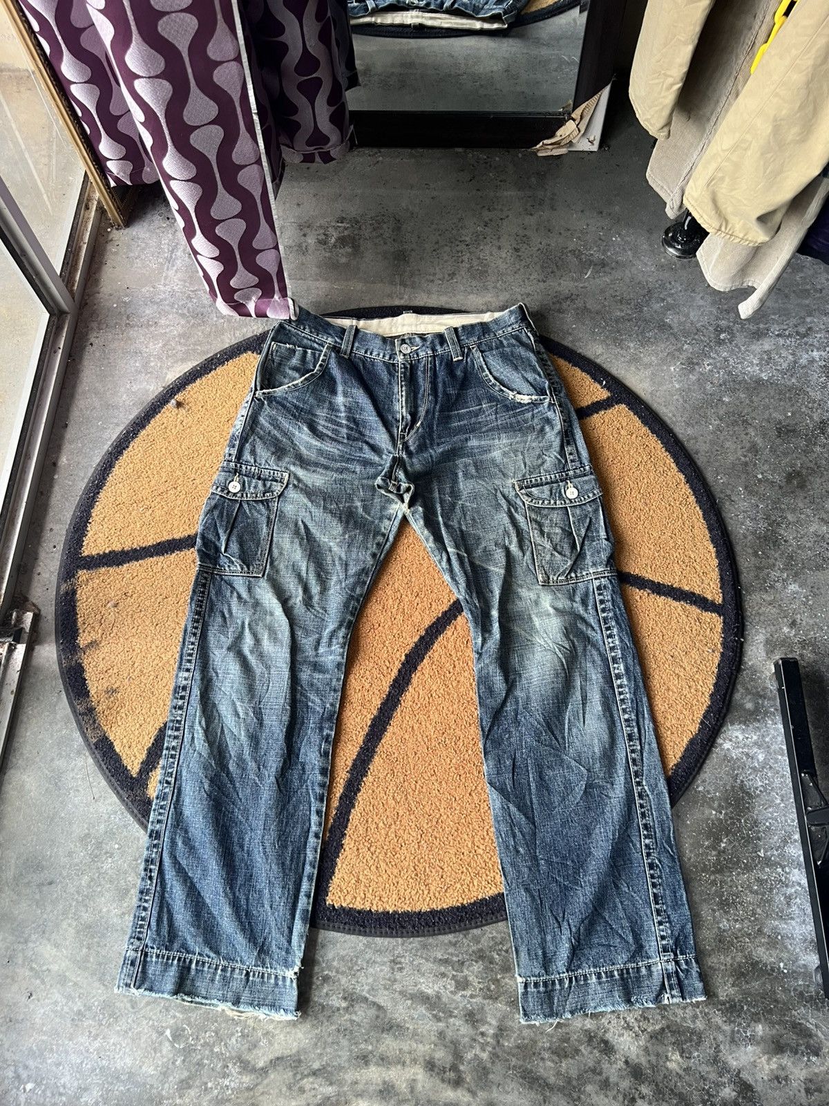 Levi's 🔥Rare Vintage Levis Sanforized Distressed Cargo Denim Size US 34 / EU 50 - 1 Thumbnail