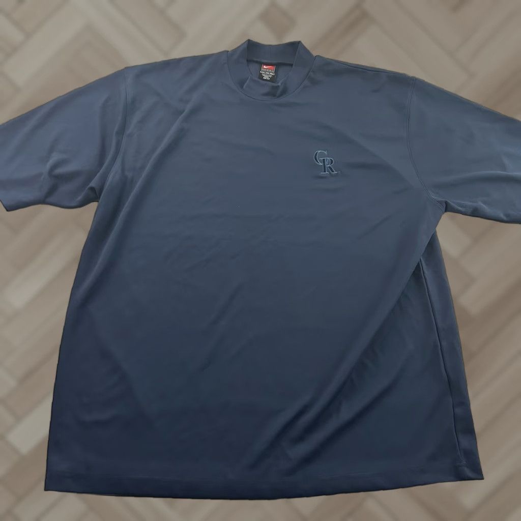 Nike VTG Nike Colorado Rockies Short Sleeve Mock Neck Athletic Shirt Men's XXL Blue Size US XXL / EU 58 / 5 - 1 Thumbnail