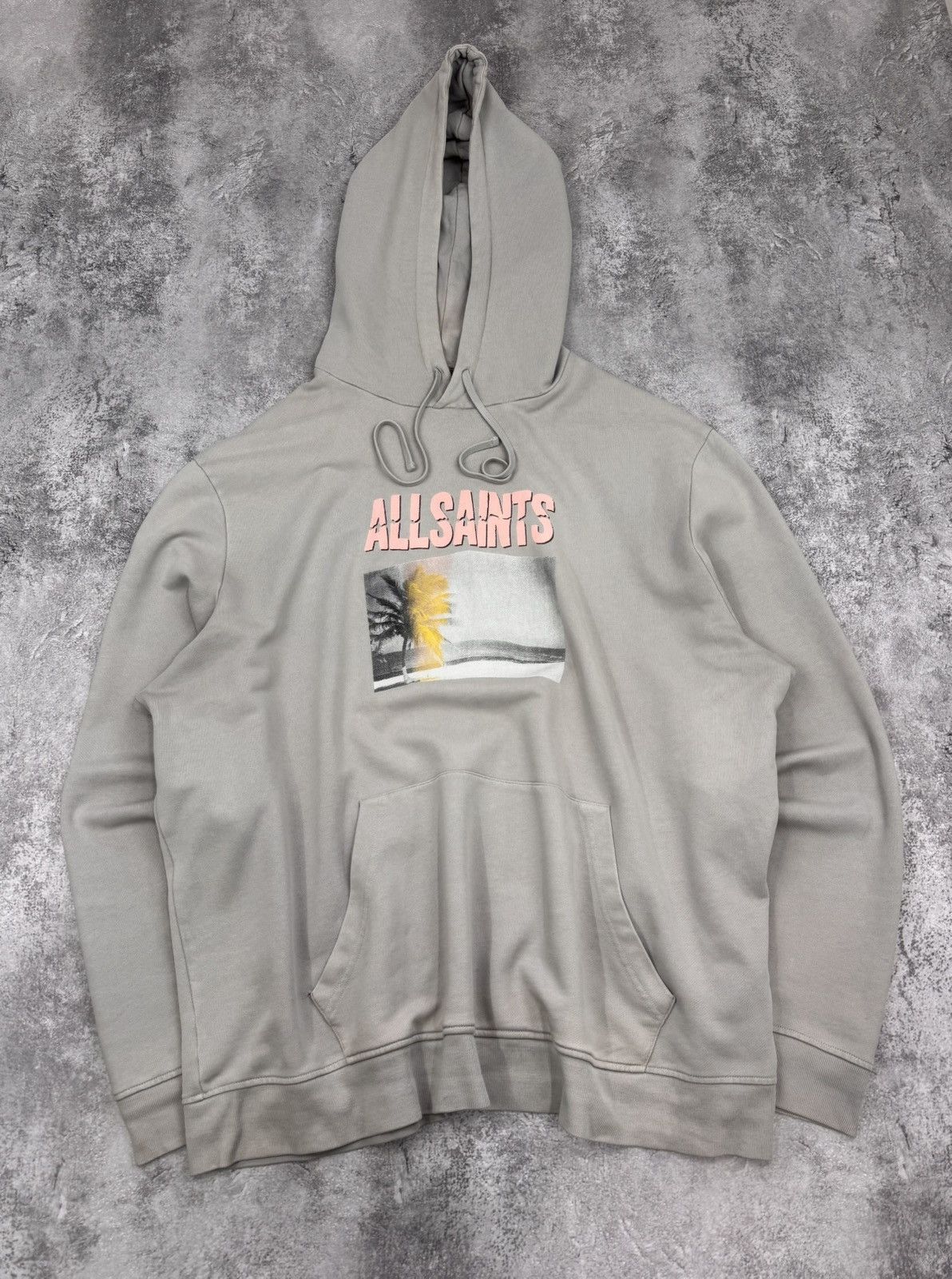 Allsaints AllSaints Men Cotton Hoodie Beige Size XL Size US XL / EU 56 / 4 - 1 Thumbnail