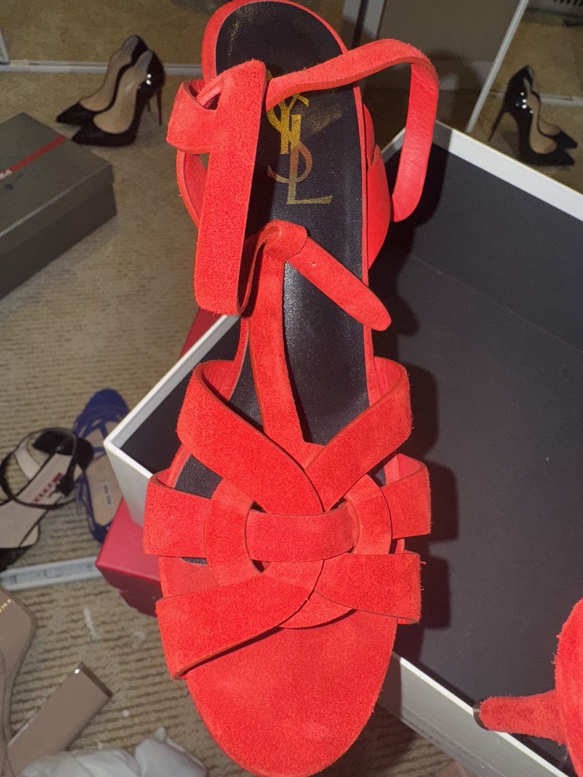 Yves Saint Laurent YVES SAINT LAURENT (TRIBUTE SANDALS) Size US 7 / IT 37 - 5 Thumbnail