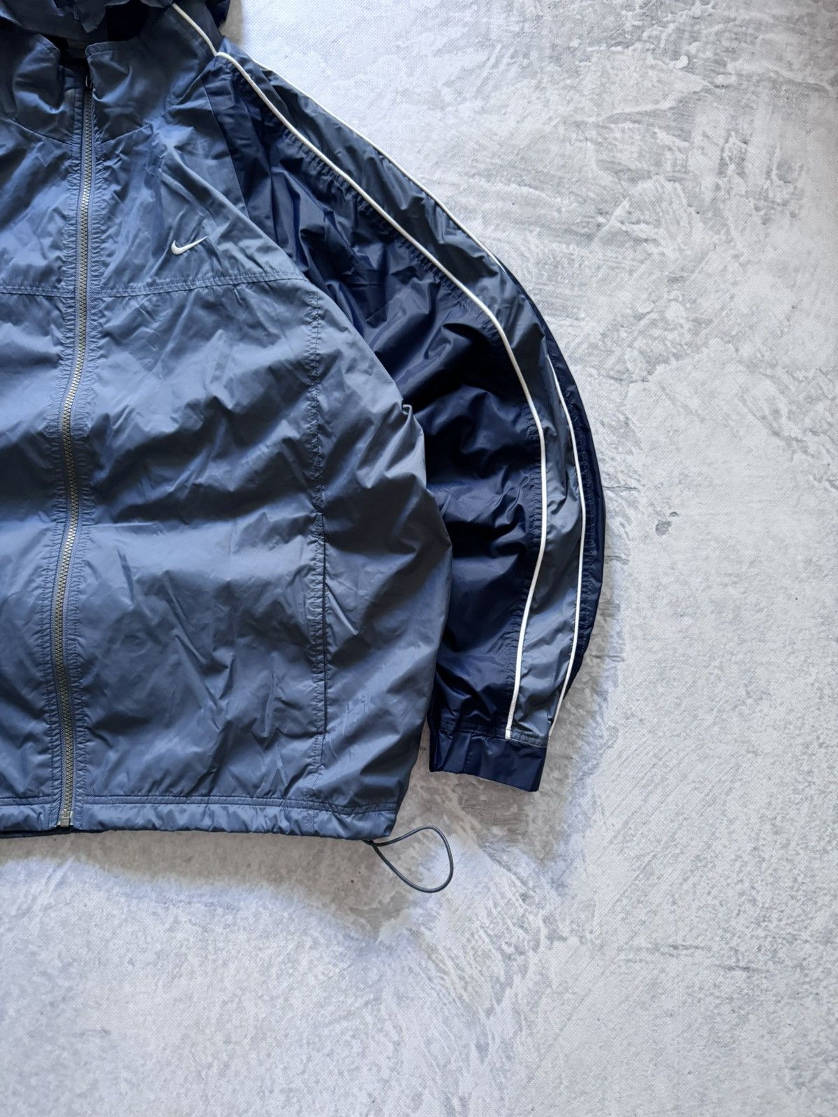 Nike × Vintage 00s Nike Vintage Nylon Hooded Light Jacket Drill Size US XL / EU 56 / 4 - 3 Thumbnail