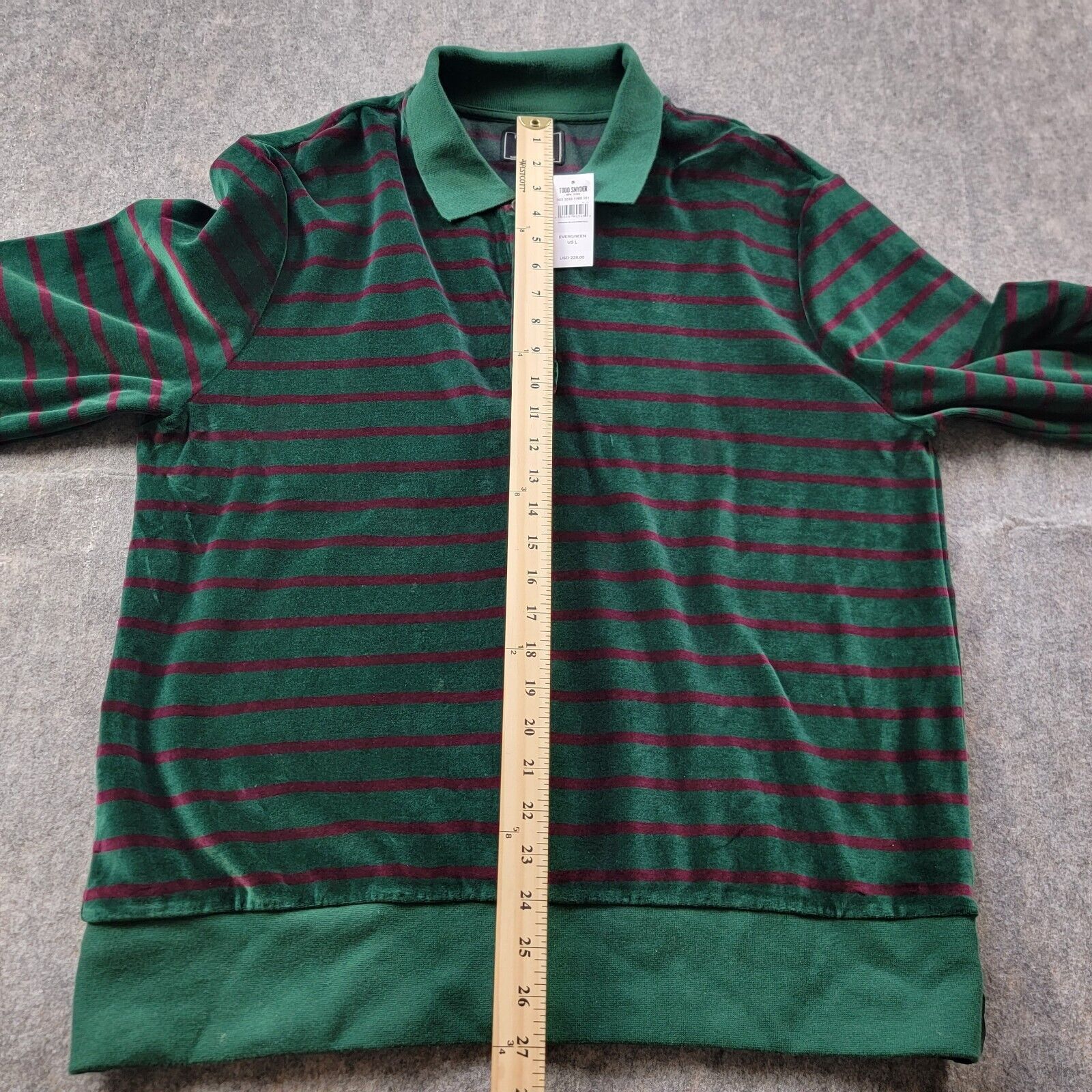 Todd Snyder Todd Snyder Velour Striped Rugby Polo Sweater Size US L / EU 52-54 / 3 - 5 Thumbnail
