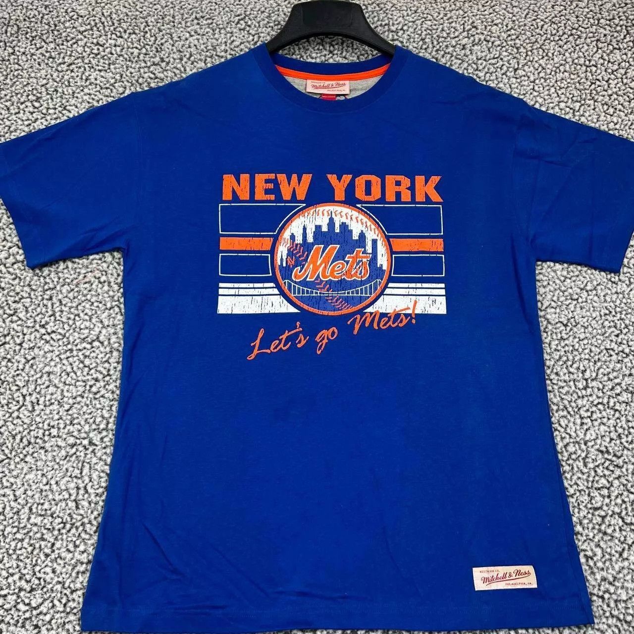 Mitchell & Ness New York Mets Shirt Men Extra Large Blue Short Sleeve Cotton Size US XL / EU 56 / 4 - 1 Thumbnail