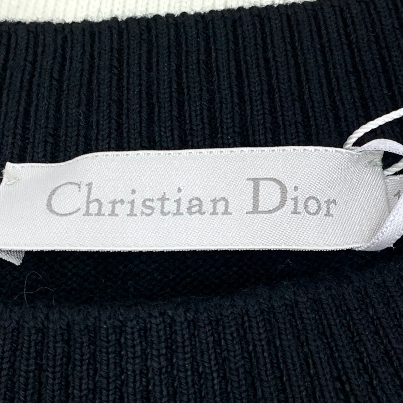 Dior Christian Dior Womens Striped Wool Knit Sweater Black & Whit Size XL / US 12-14 / IT 48-50 - 2 Thumbnail
