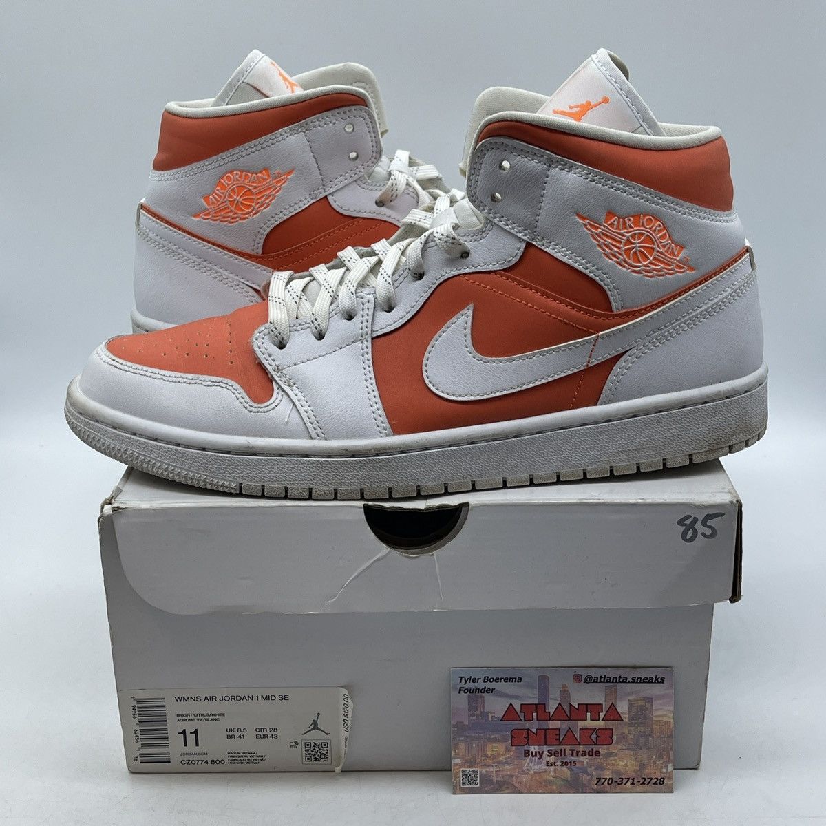 Jordan Brand Wmns air Jordan 1 mid bright citrus Size US 11 / IT 41 - 1 Thumbnail