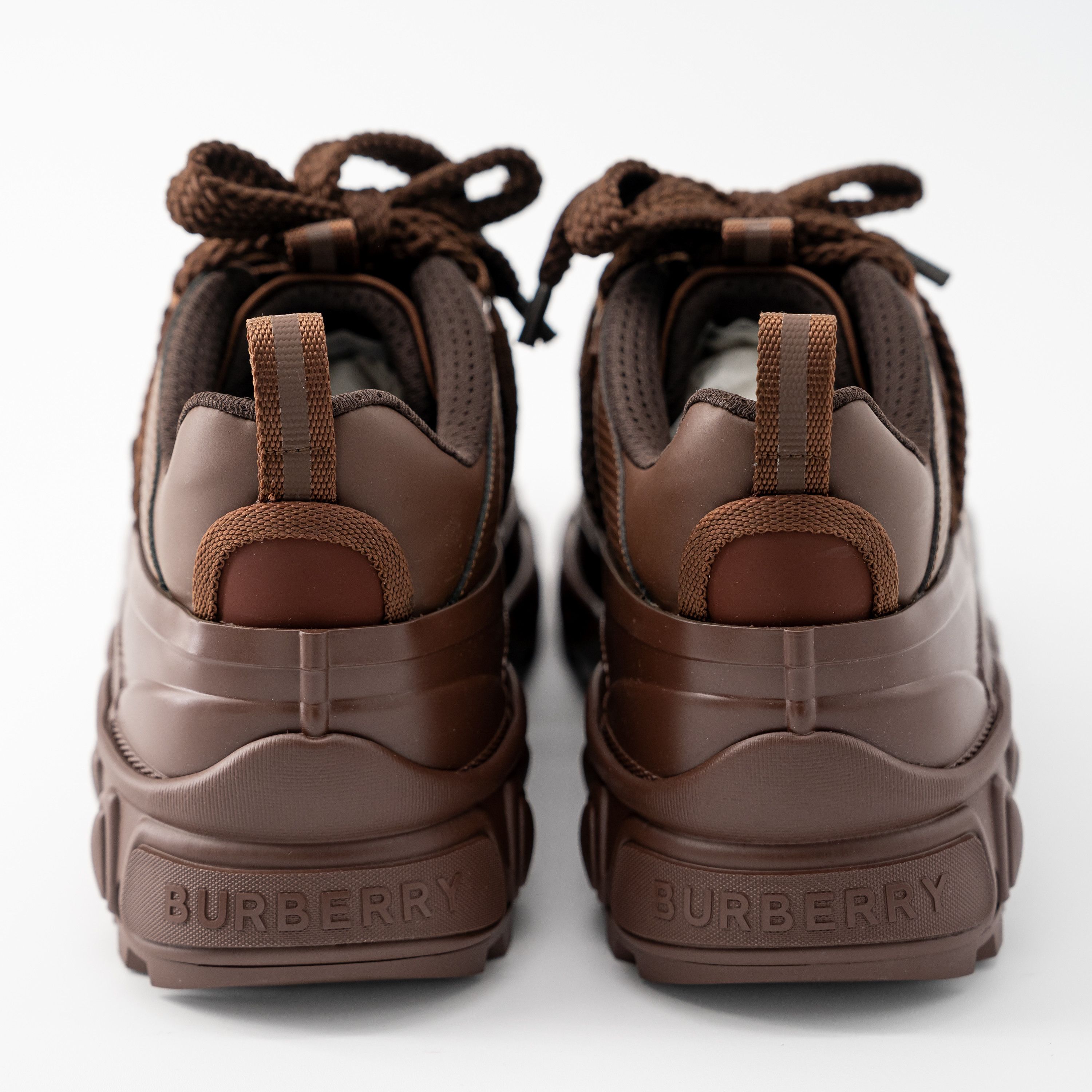 Burberry Burberry Arthur Lace Brown Sneakers Leather Earth Big Laces Size US 12 / EU 45 - 3 Thumbnail