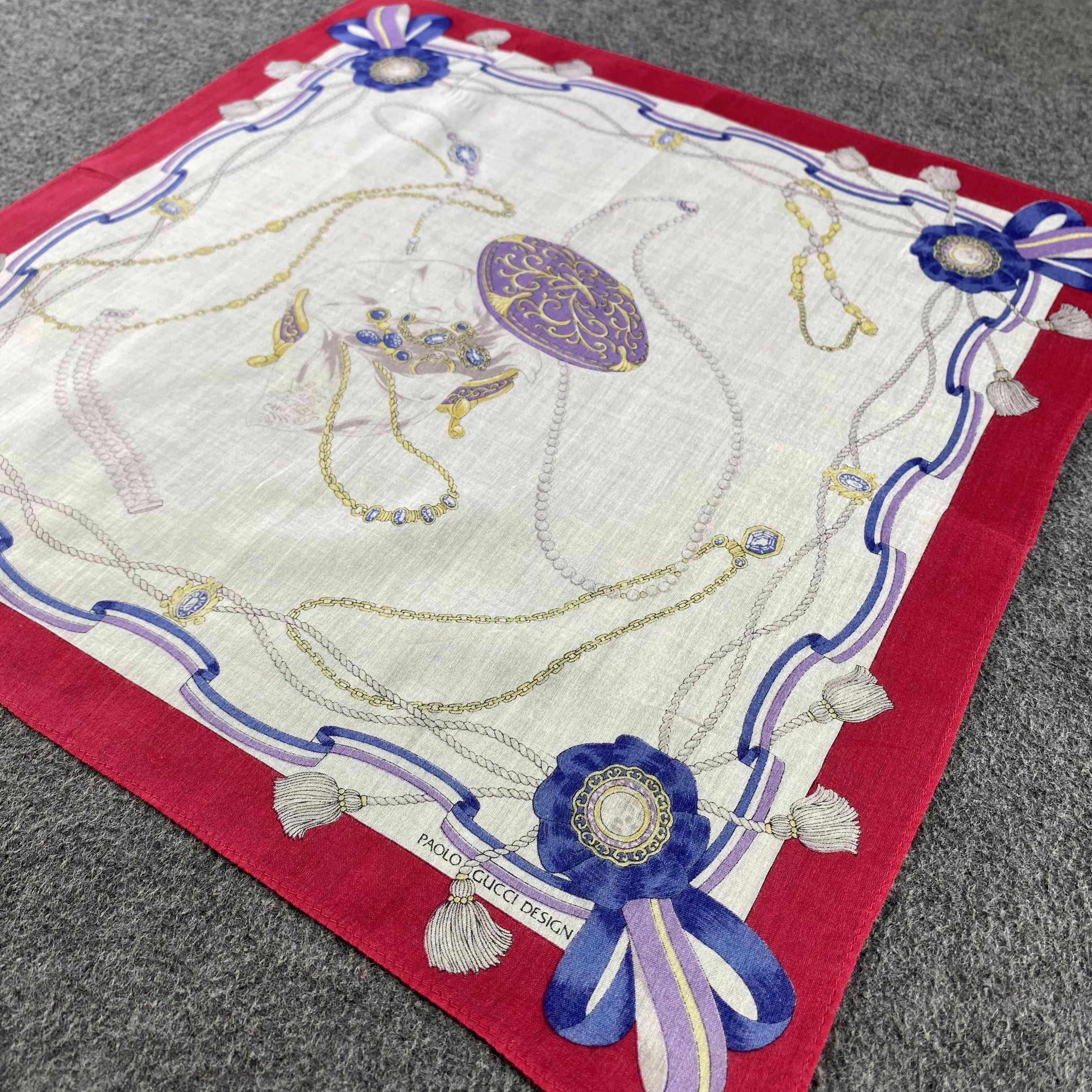 Paolo Gucci × Vintage Paolo Gucci Handkerchief/Neckerchief/Bandana HC708 Size ONE SIZE - 2 Thumbnail