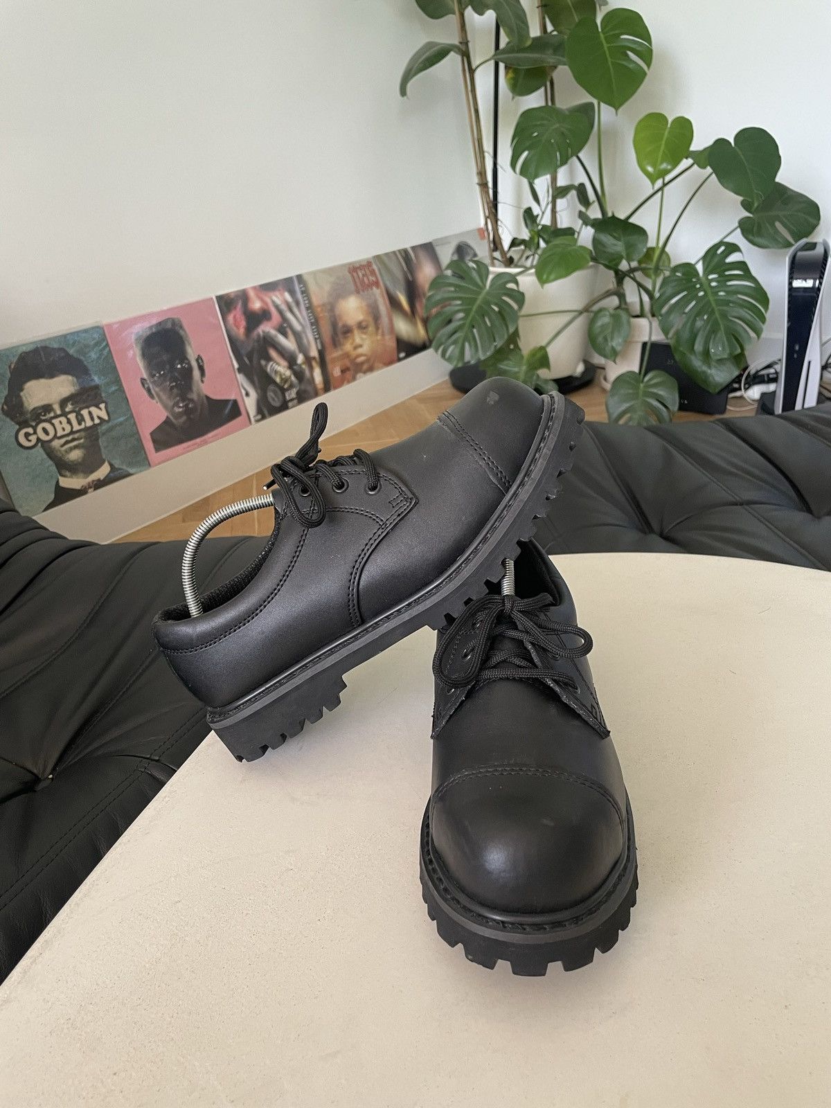 Leather Rare Vintage Avant Garde Platform Derby Leather Boots Grail Size US 7 / EU 40 - 3 Thumbnail