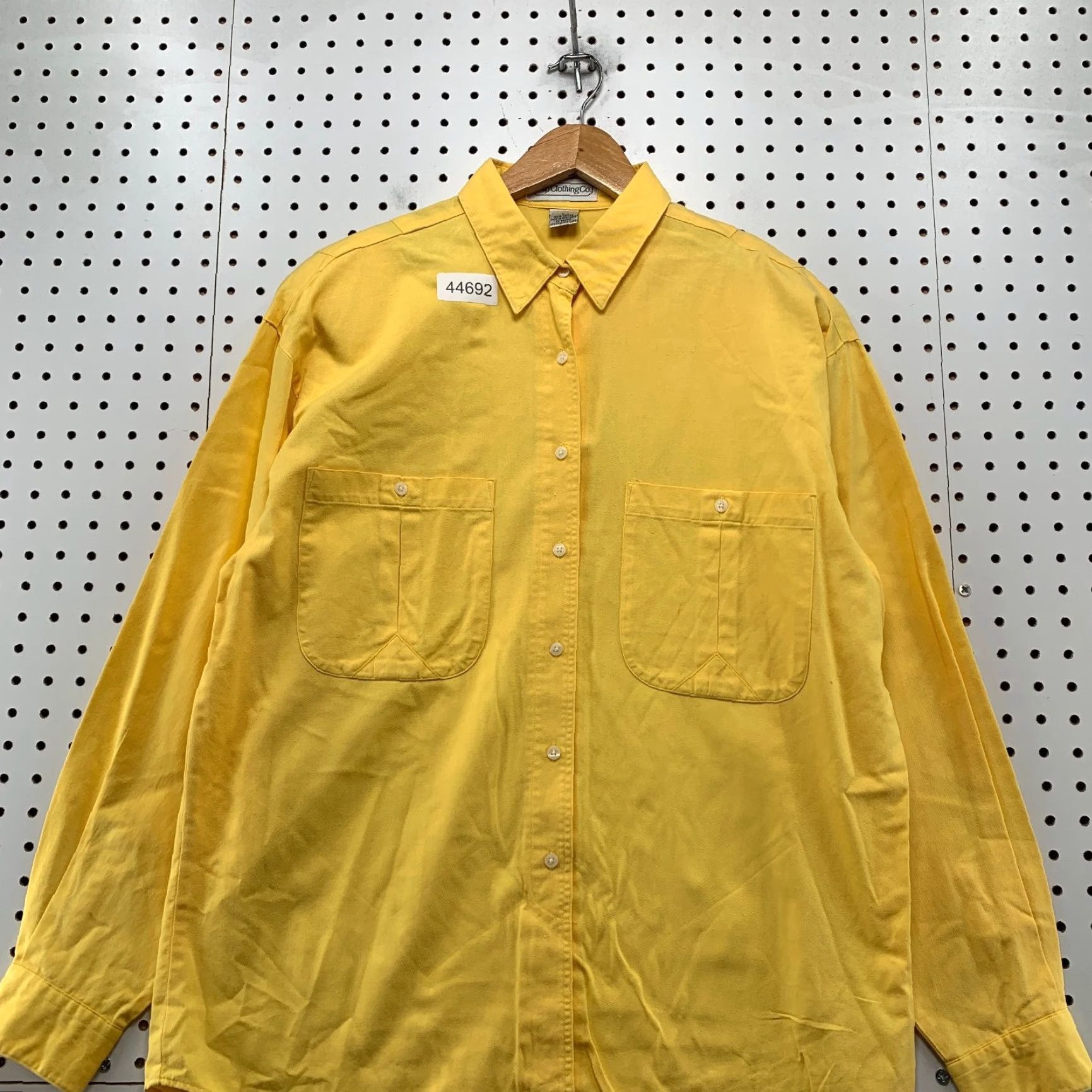 Gap VINTAGE Gap Button-Up Shirt Womens L Yellow 80s 70s Made Hong Kong Casual Cotton Size L / US 10 / IT 46 - 2 Thumbnail