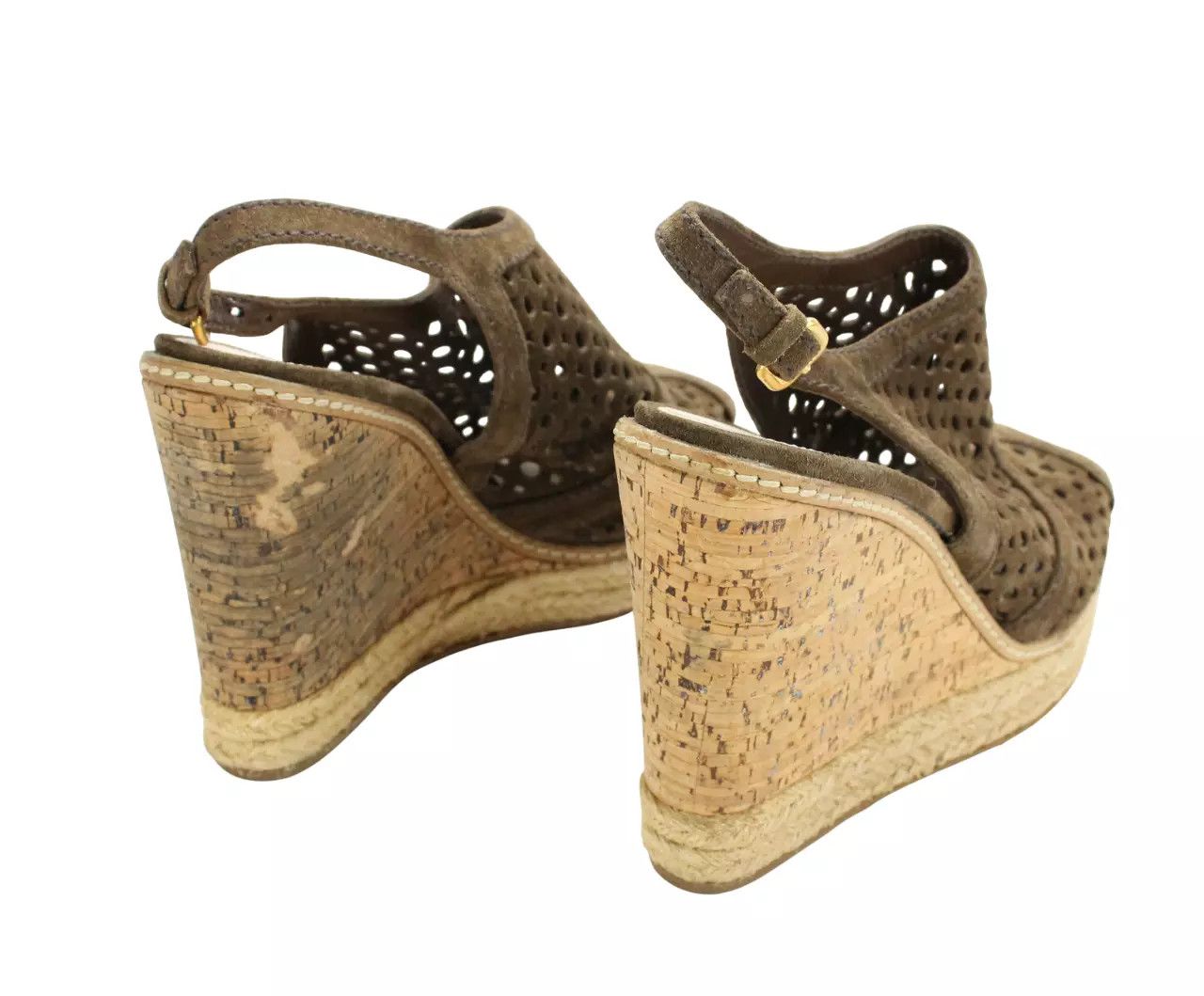 Prada PRADA Women EU 40 Wedge Platform Leather Espandrille Sandals Size US 10 / IT 40 - 5 Thumbnail