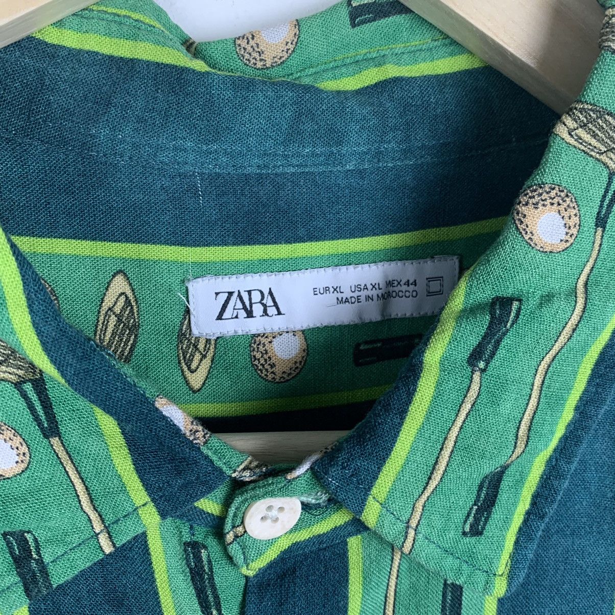 Zara Zara Hawaiian Crazy Golf Shirt Multicolor Old Money Style Size US XL / EU 56 / 4 - 7 Thumbnail
