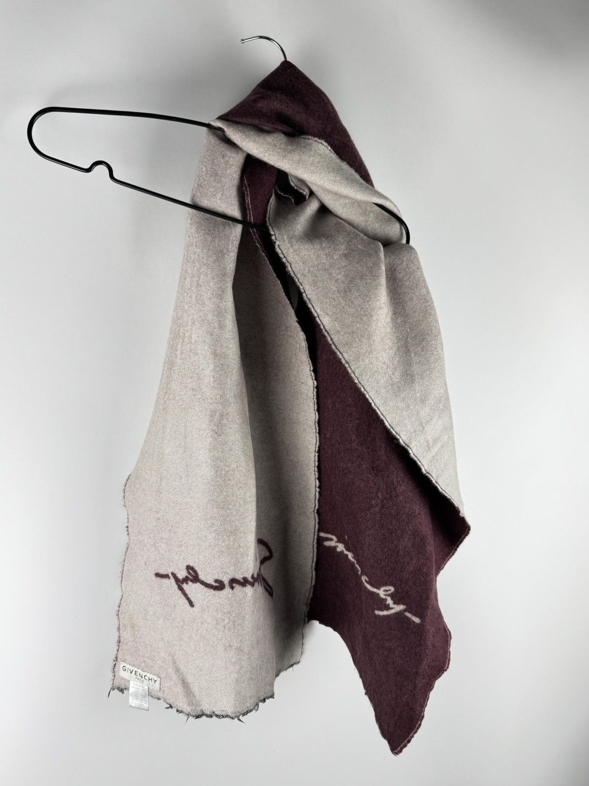 Givenchy GIVENCHY Signature Logo Unisex Bi Color Wool Silk Scarf Size ONE SIZE - 1 Thumbnail