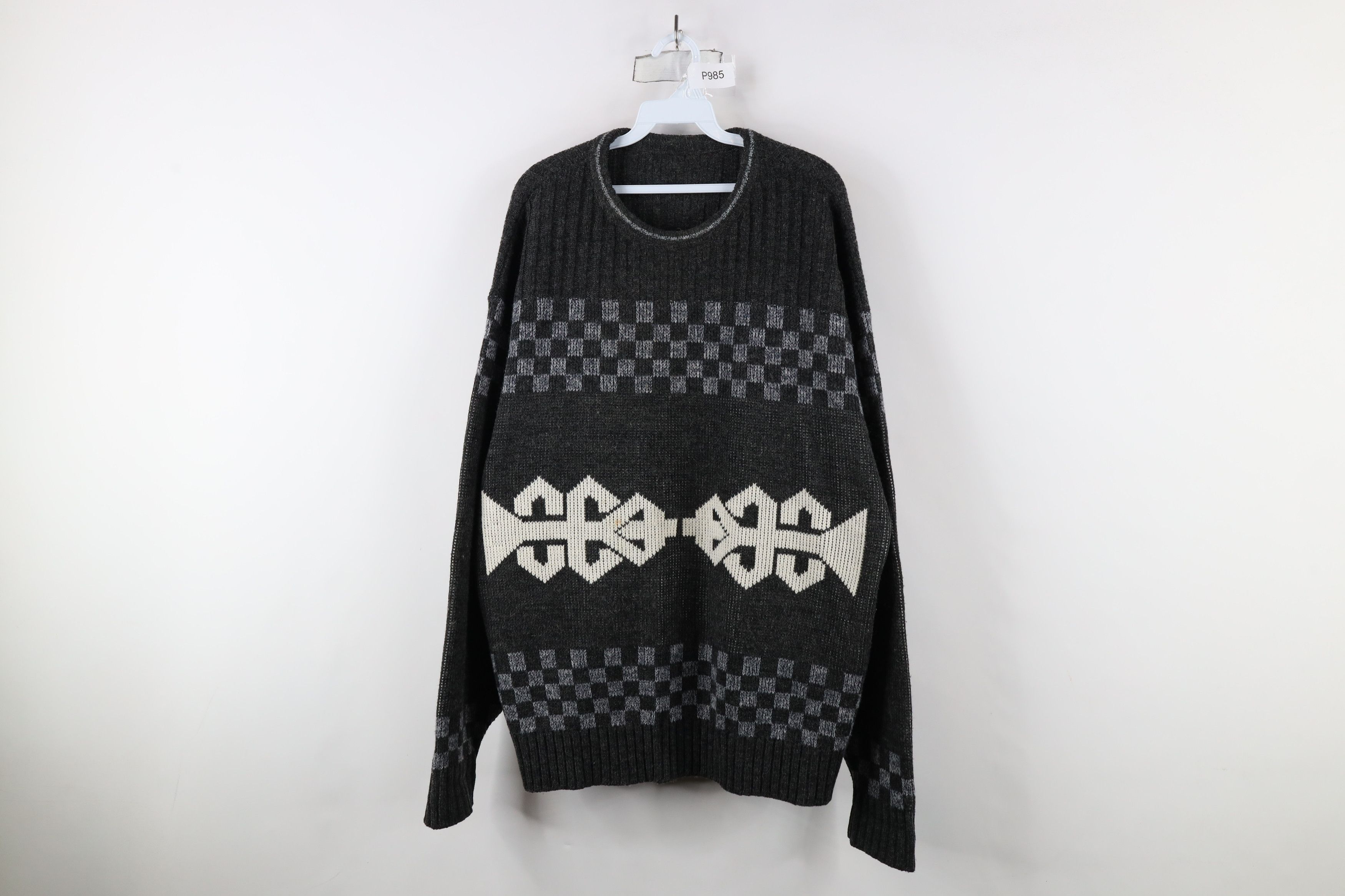Vintage Vintage 90s Coogi Style Bassmaster Geometric Dad Sweater Size US XXL / EU 58 / 5 - 1 Thumbnail