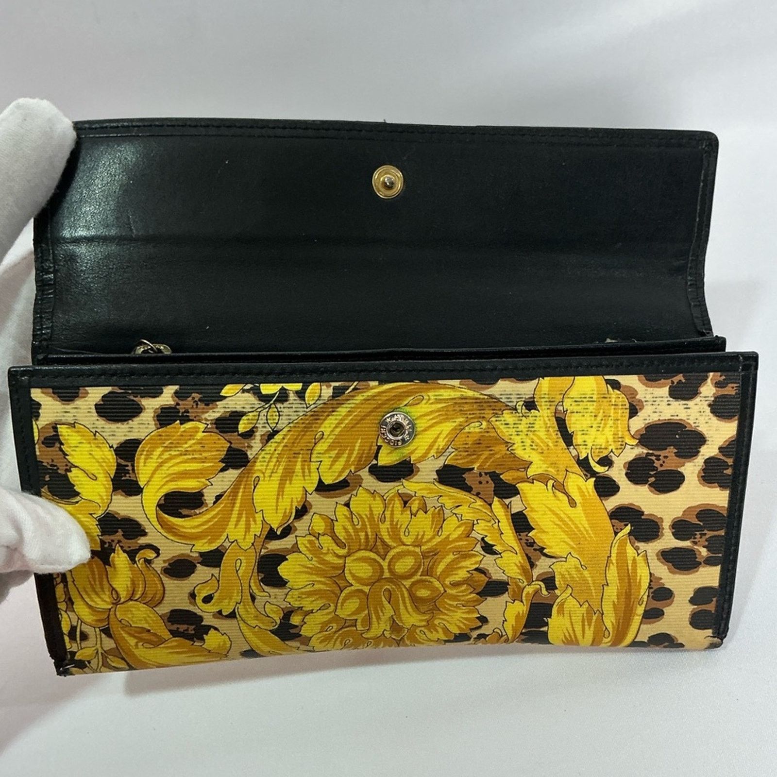 Versace Vintage Versace Baroque Leather Leopard Unisex Long Wallet Size ONE SIZE - 10 Thumbnail