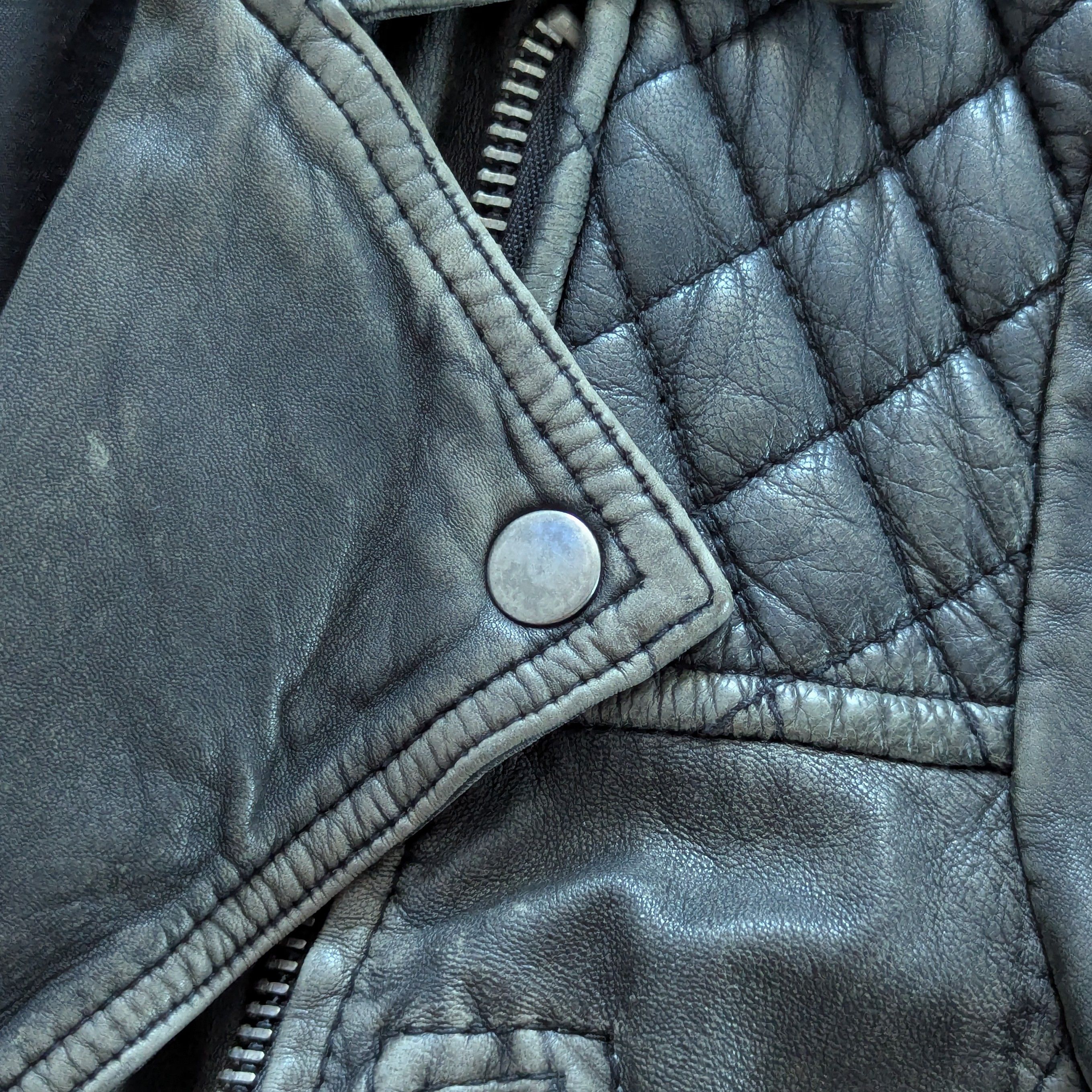 Allsaints × Leather ALLSAINTS Cargo Biker Leather Jacket With Scuffs Motorcycle Size M / US 6-8 / IT 42-44 - 7 Thumbnail
