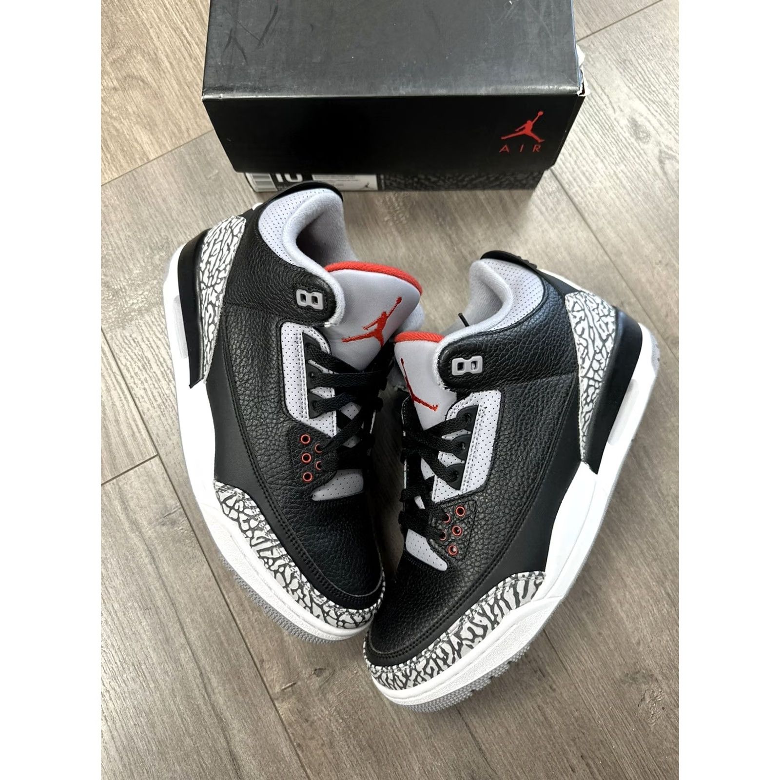 Jordan Brand Nike Air Jordan 3 Retro OG Black Cement Mid 2018 Sneaker Size 10 Mens Leather Size US 9 / EU 42 - 2 Thumbnail