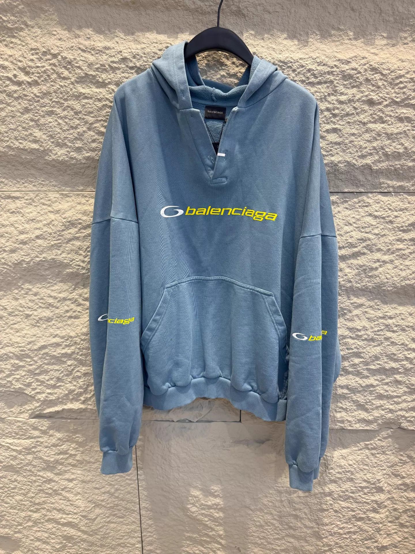 Balenciaga Balenciaga Haze Blue Oversized Hoodie Unisex Size M Size US M / EU 48-50 / 2 - 1 Thumbnail