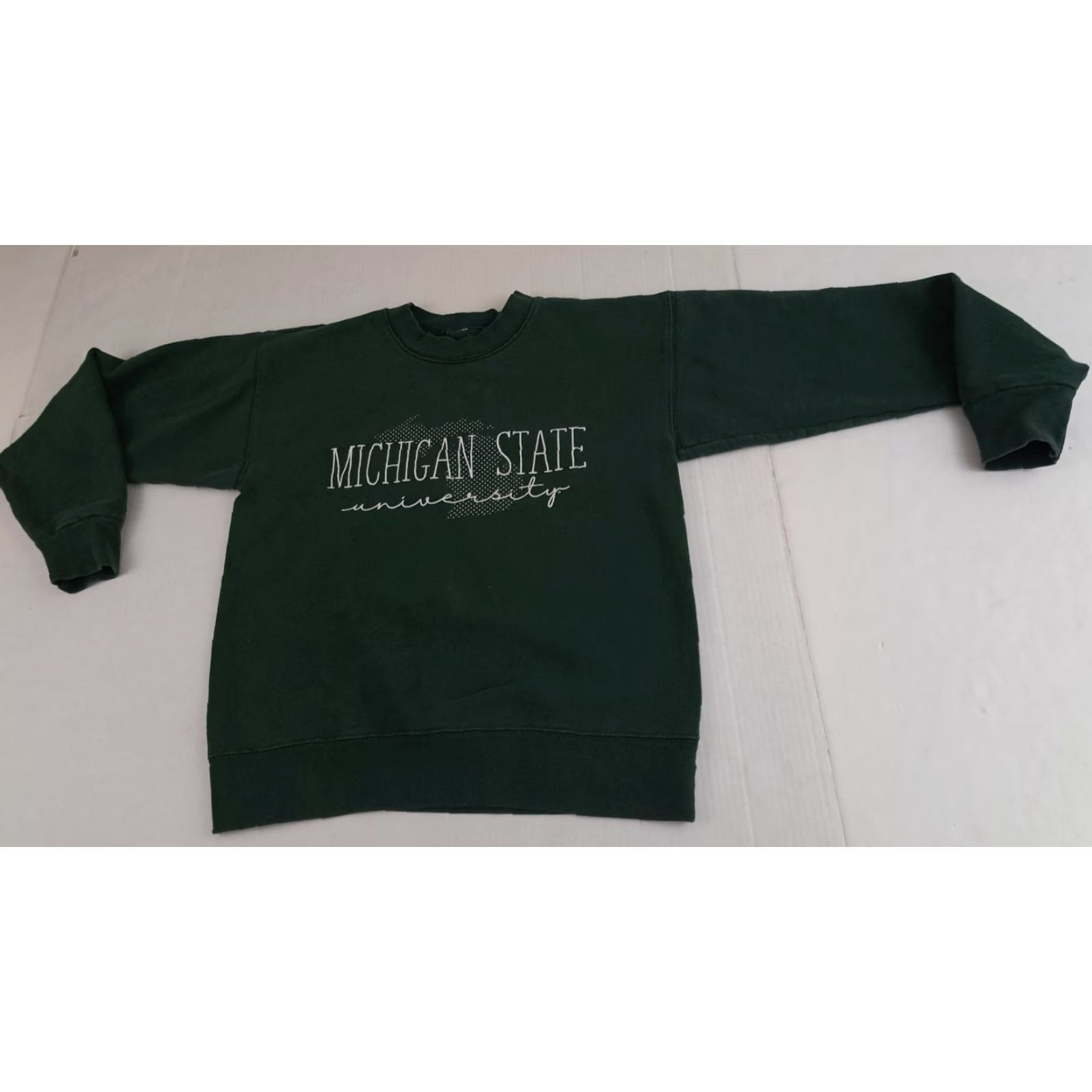 Vintage VINTAGE Michigan State Spartans Sweatshirt Woman Small Green Canvas Logo Pullover Crew Neck Long Sleeve Winter Men/Women? Size S / US 4 / IT 40 - 2 Thumbnail