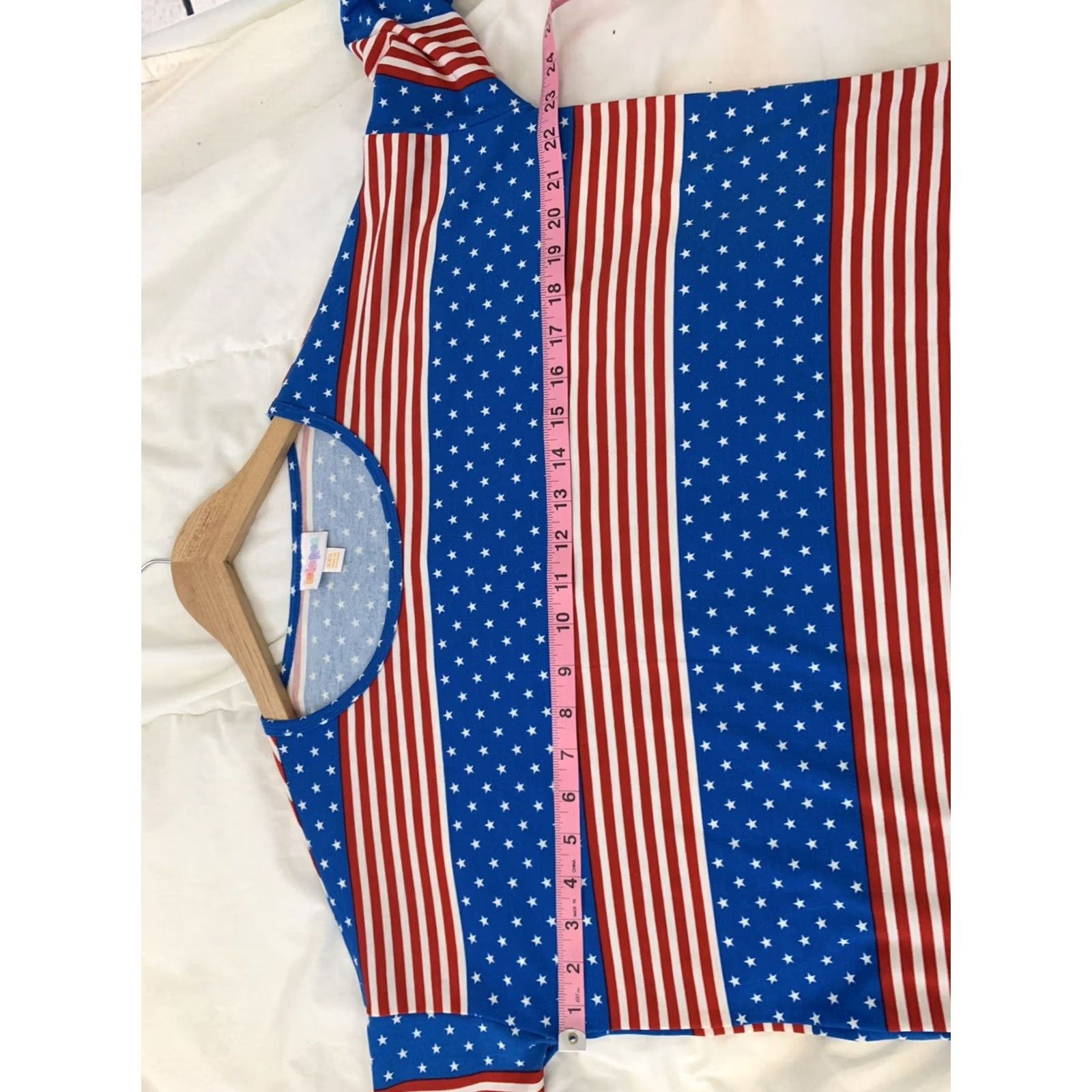 Vintage LULAROE Irma Hi Low Tunic Top American Flag 4th of July Shirt XXS Women Tunic Blue Womens Size XXS / US 00 / IT 34 - 4 Thumbnail