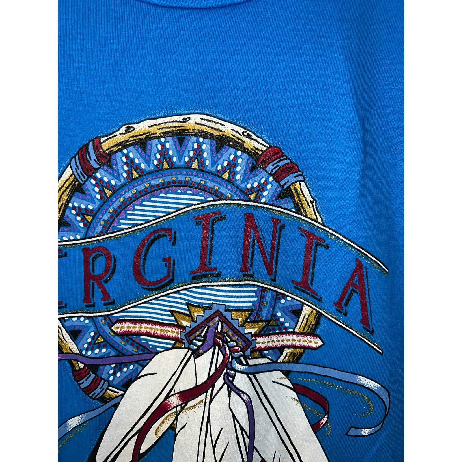 Jerzees Vintage Virginia Shirt Shenandoah Native American Drum 90s L Size US L / EU 52-54 / 3 - 4 Thumbnail