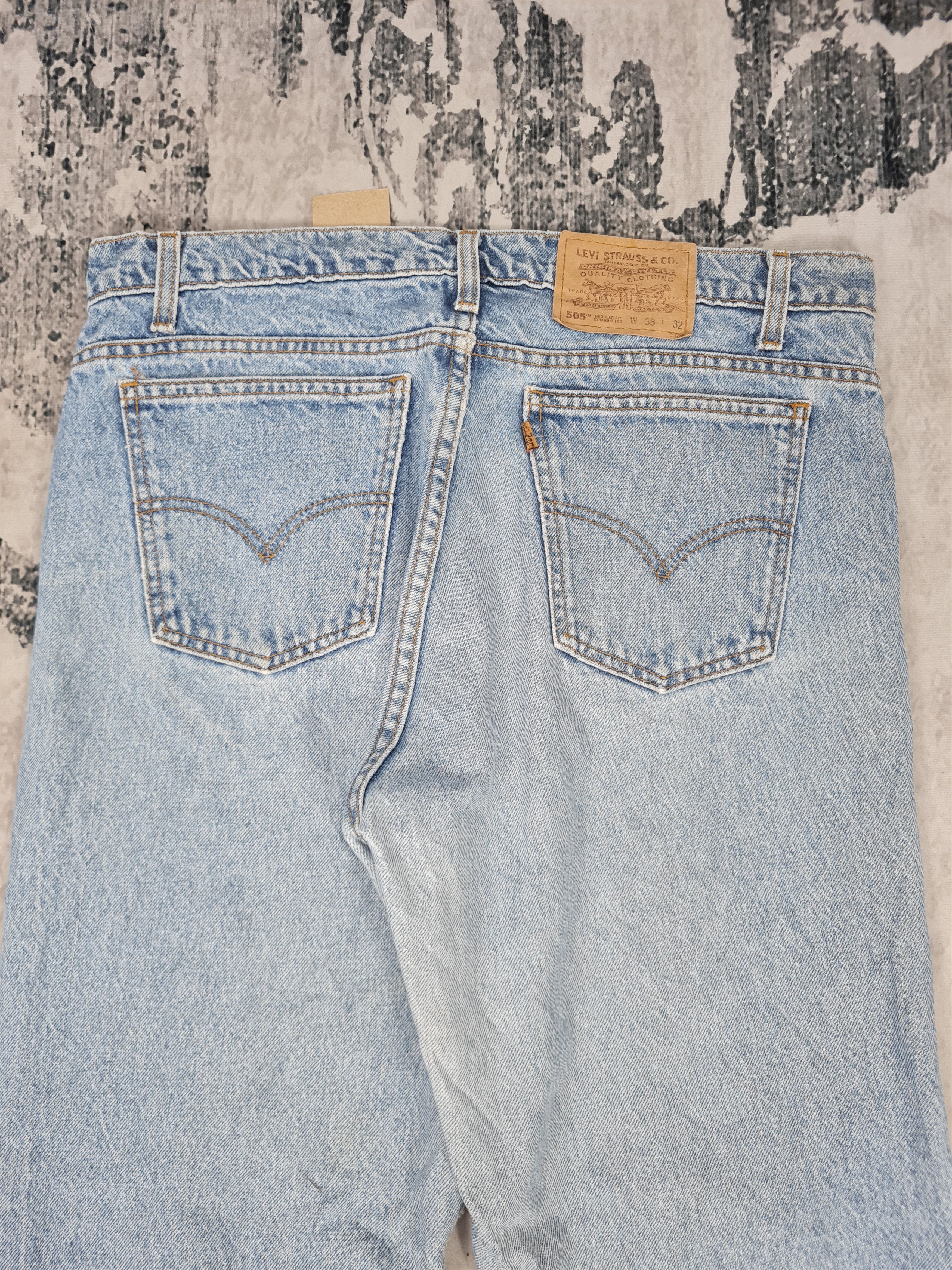 Levi's Vtg 90's LEVIS 505 Orange Tab Light Blue Jeans L0355 36X32 Size US 36 / EU 52 - 9 Thumbnail