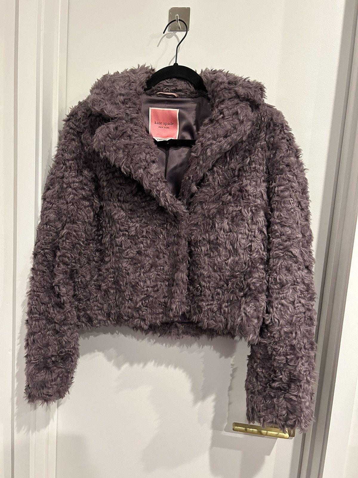 image of Kate Spade Purple Faux Fur Jacket, Women's (Size XS)