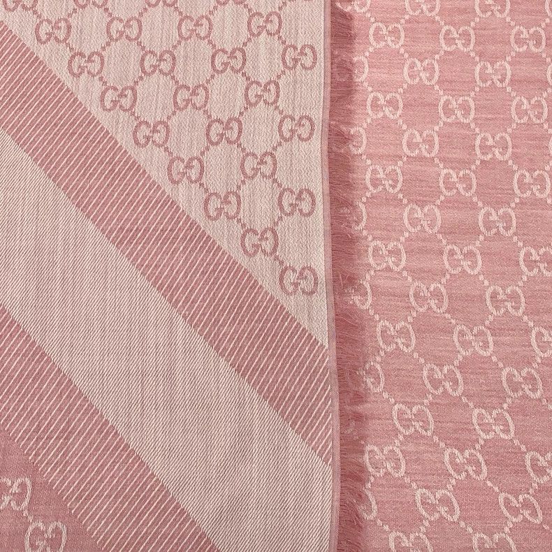 Gucci Gucci Pink wool mulberry silk blend scarf 2502-Nextarrow Size ONE SIZE - 6 Thumbnail