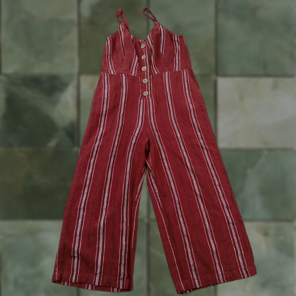 Sanctuary Sanctuary Womens Jumpsuit Medium Red Striped Sleeveless Wide-Leg Casual Size 32" / US 10 / IT 46 - 1 Thumbnail