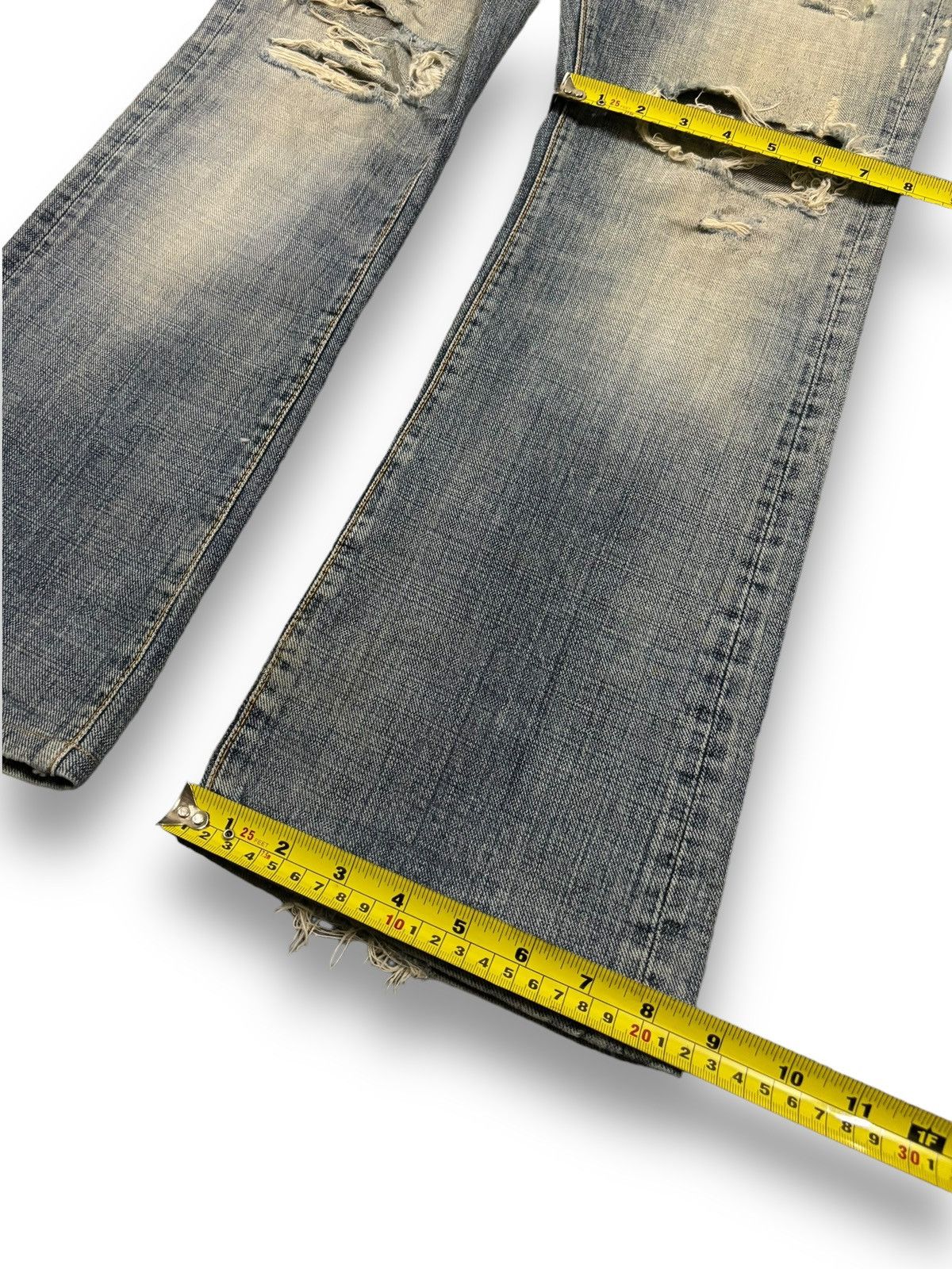 Tornado Mart Vintage Japanese Brand Mud Wash Flare Destroyed Grunge Jeans Size US 30 / EU 46 - 17 Thumbnail