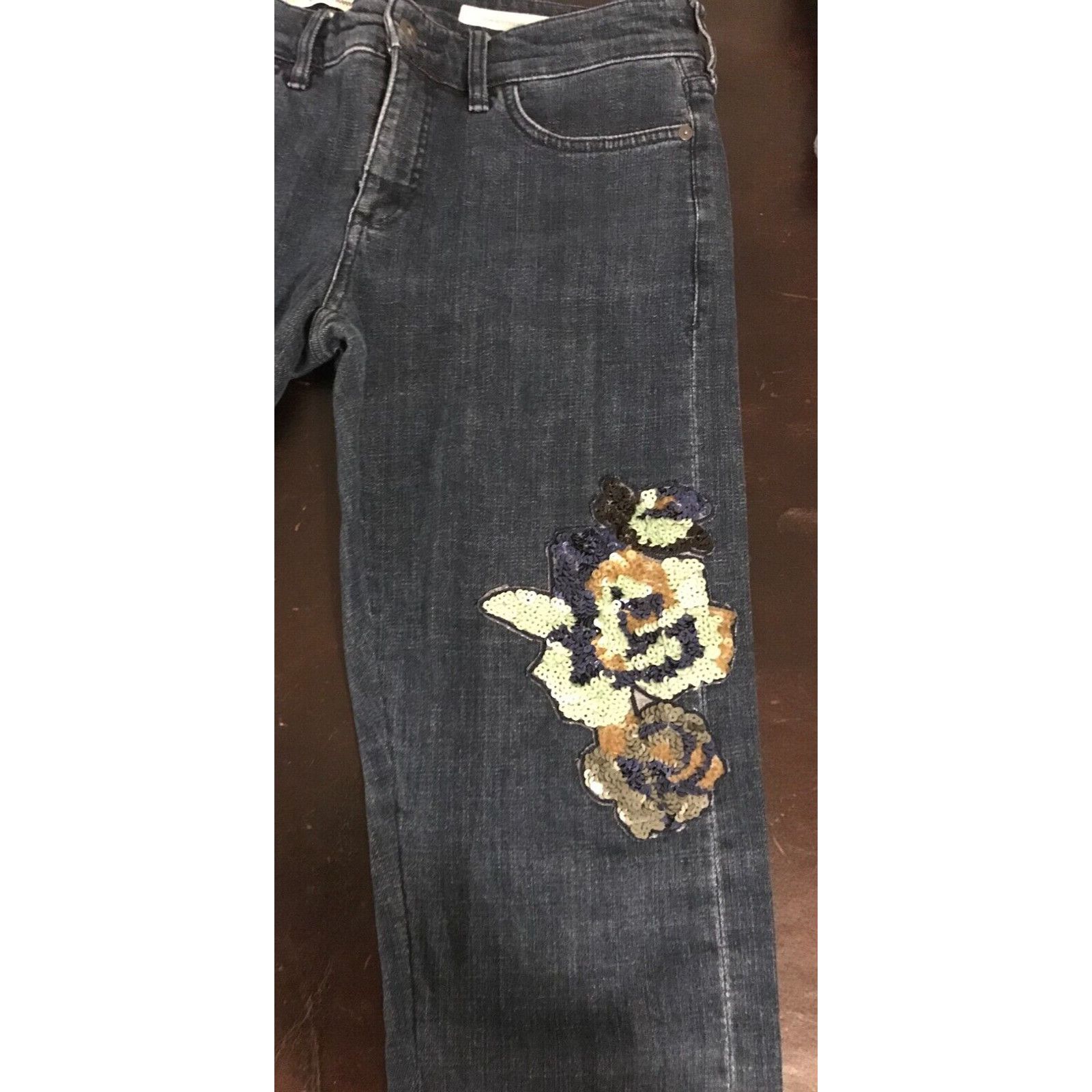 Anthropologie Anthropologie Pilcro & the Letterpress Sequin Slim Jeans Size 26" / US 2 / IT 38 - 4 Thumbnail