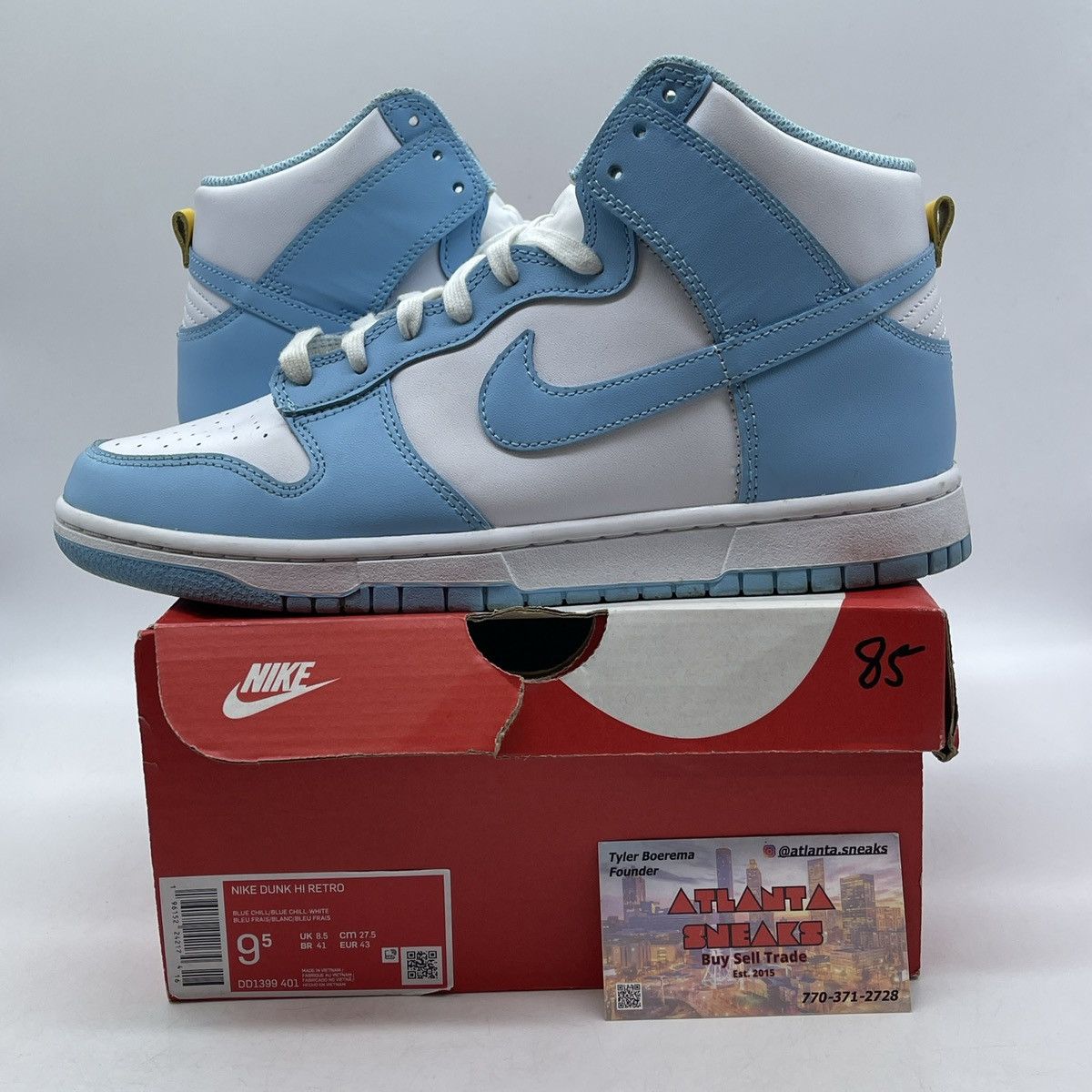Nike Dunk high blue chill Size US 9.5 / EU 42-43 - 1 Thumbnail