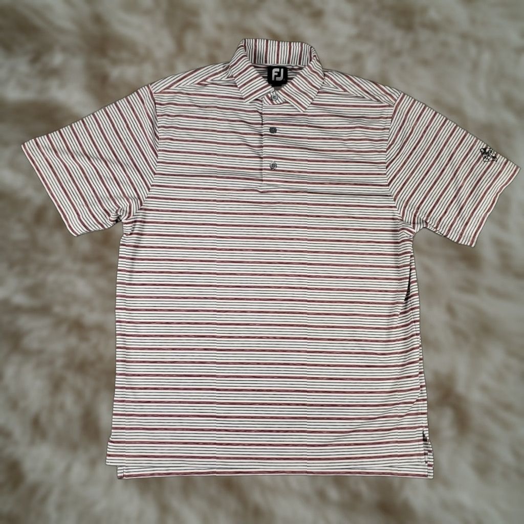 Footjoy FJ Polo Shirt Mens M Red Striped Golf Casual Short Sleeve Shirt Size US M / EU 48-50 / 2 - 1 Thumbnail