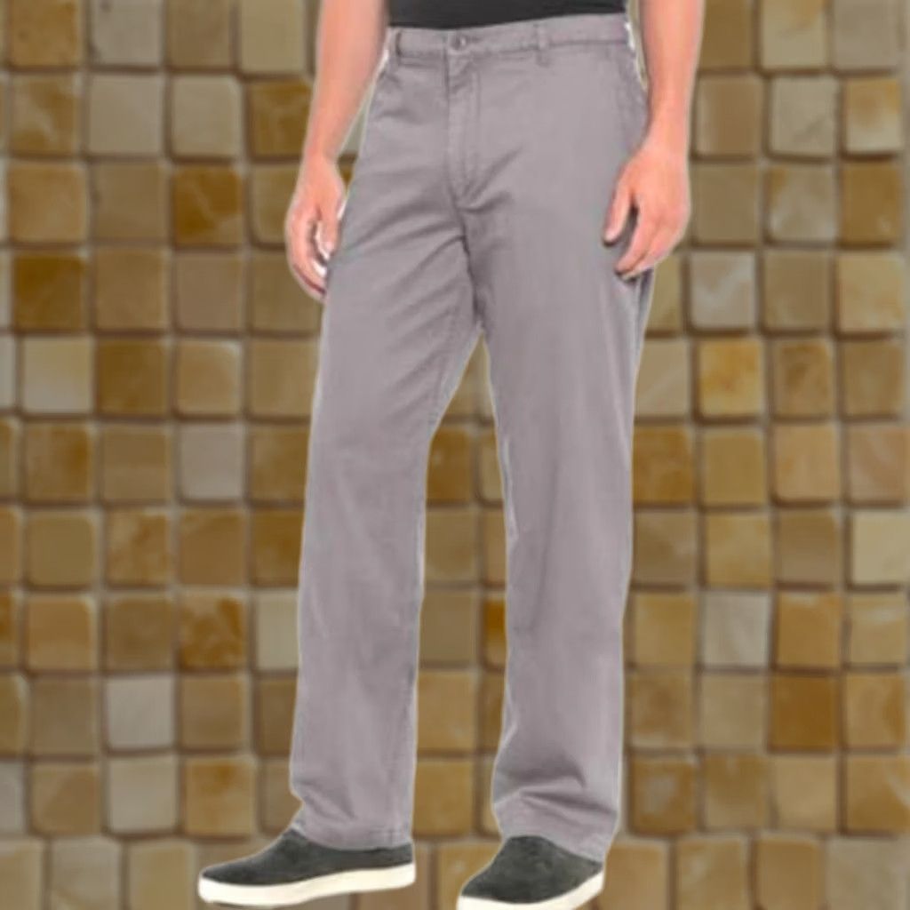 Dockers DOCKERS Pants Flat Front Grey 42 Regular Cotton Blend Stretch Washed Classic Khaki Mens Size US 42 / EU 58 - 1 Preview