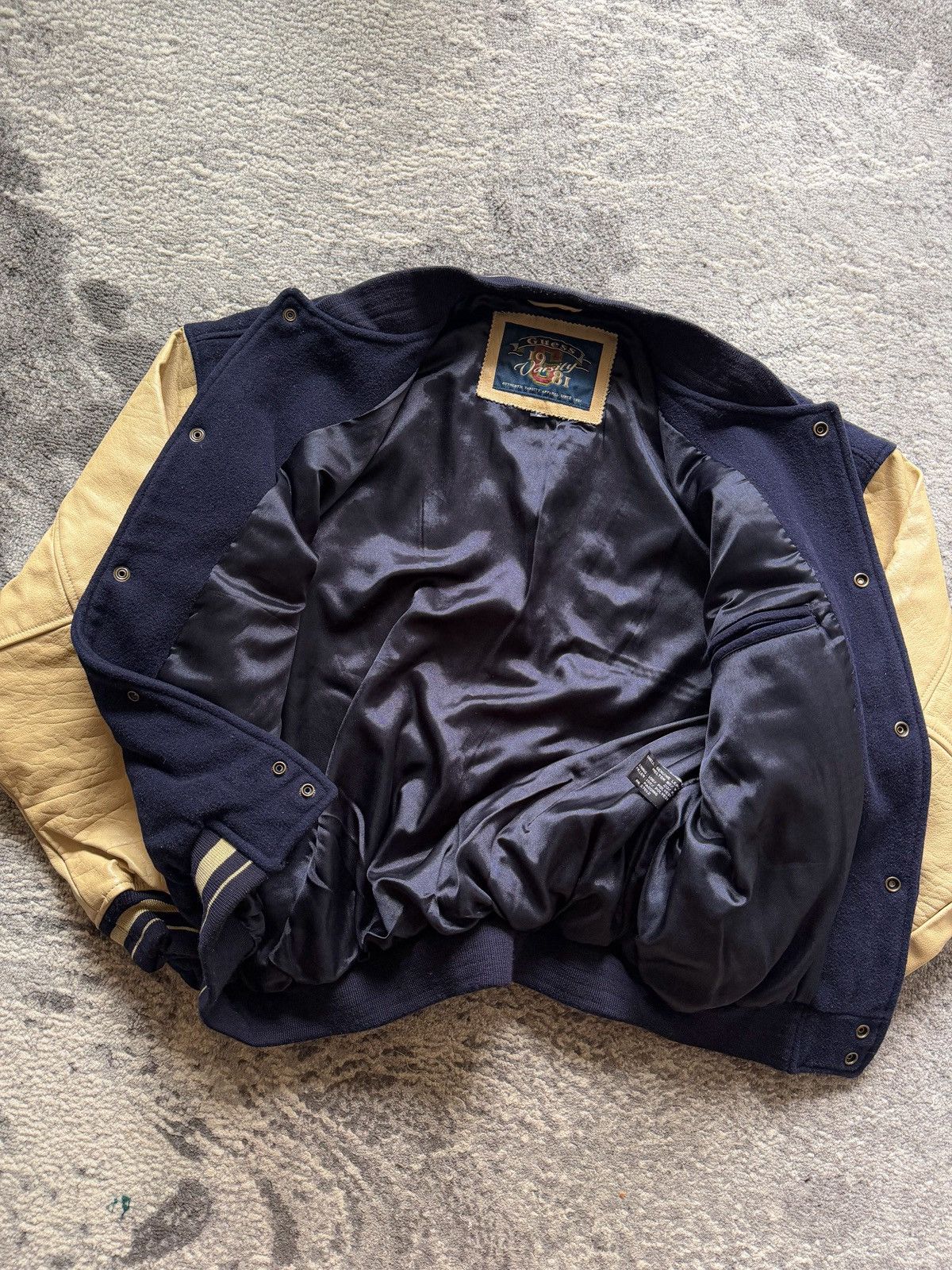 Guess 80’s Vtg Guess Leather Wol Varsity Size US L / EU 52-54 / 3 - 10 Thumbnail