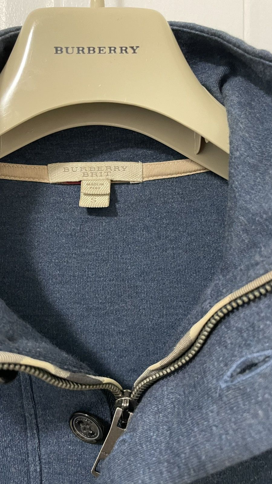Burberry Quarter Zip Button Up in Marine Blue Size US S / EU 44-46 / 1 - 3 Thumbnail