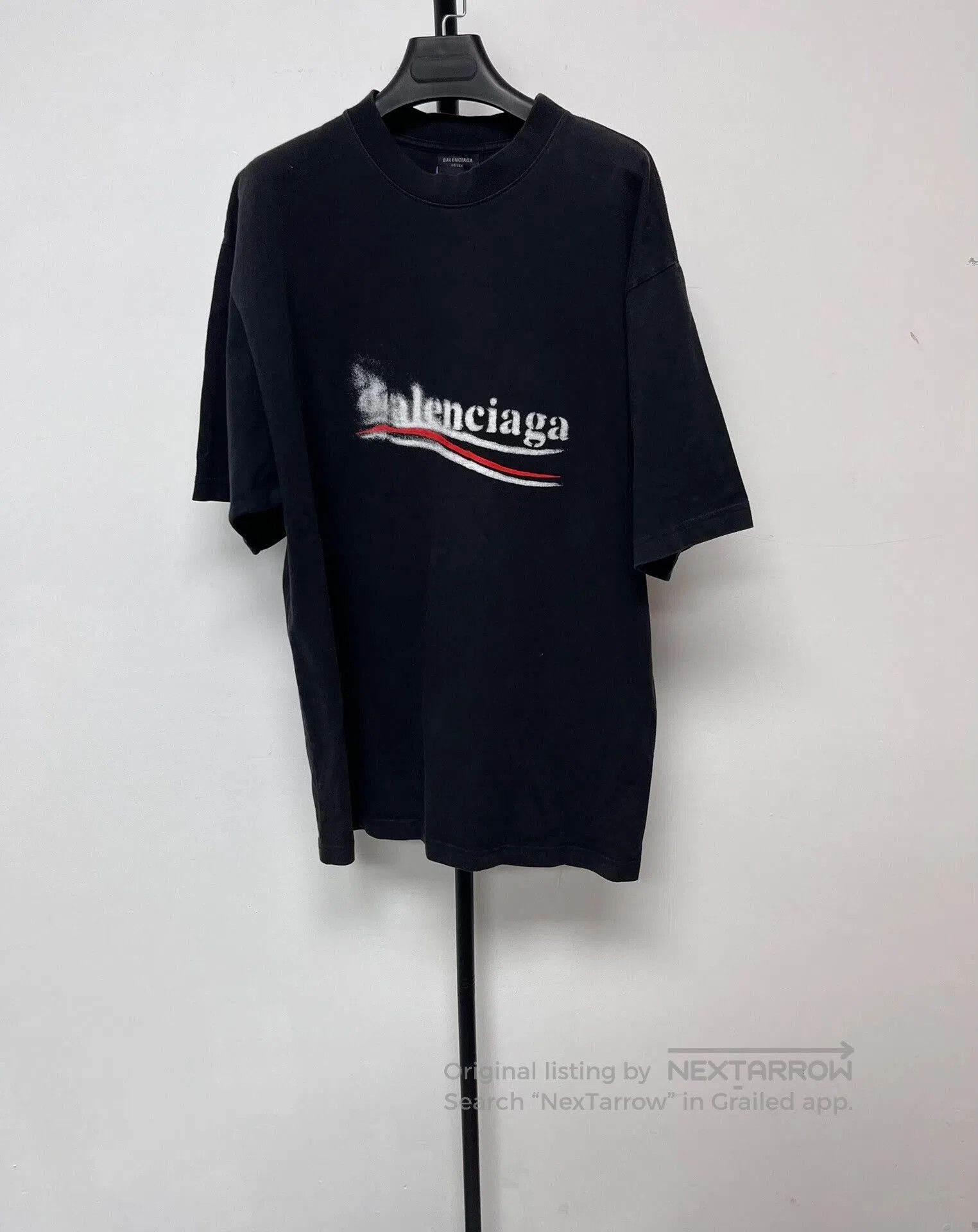 Balenciaga balenciaga black logo printed short sleeve t. Size US S / EU 44-46 / 1 - 1 Thumbnail