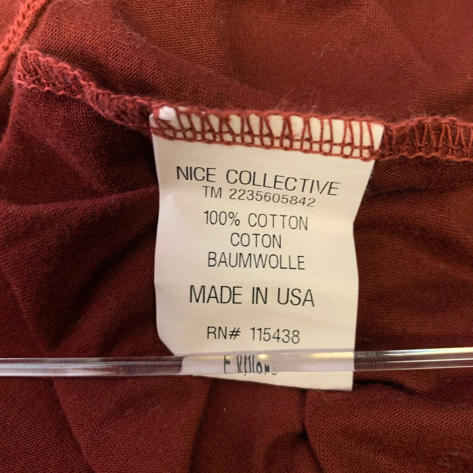 Nice Collective NICE COLLECTIVE Size XL Red Cotton Classic T-shirt Size US XL / EU 56 / 4 - 5 Thumbnail