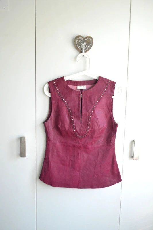 Other DAY Birger et Mikklesen soft leather blouse burgundy Size S / US 4 / IT 40 - 1 Thumbnail