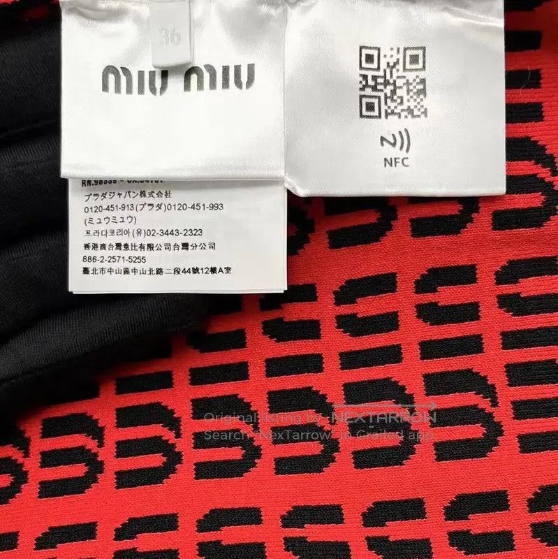 Miu Miu Miu Miu Red Logo A-Line Mini Skirt . Size 23" - 3 Thumbnail