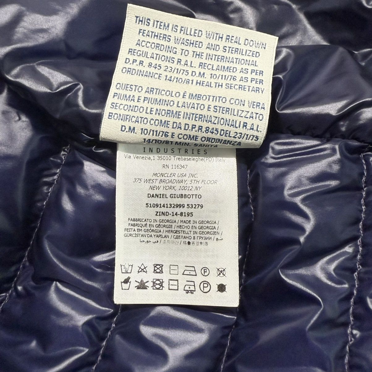 Moncler Moncler Daniel Men’s Down Puffer Jacket Size 1 (XS/S) Blue Size US S / EU 44-46 / 1 - 7 Thumbnail