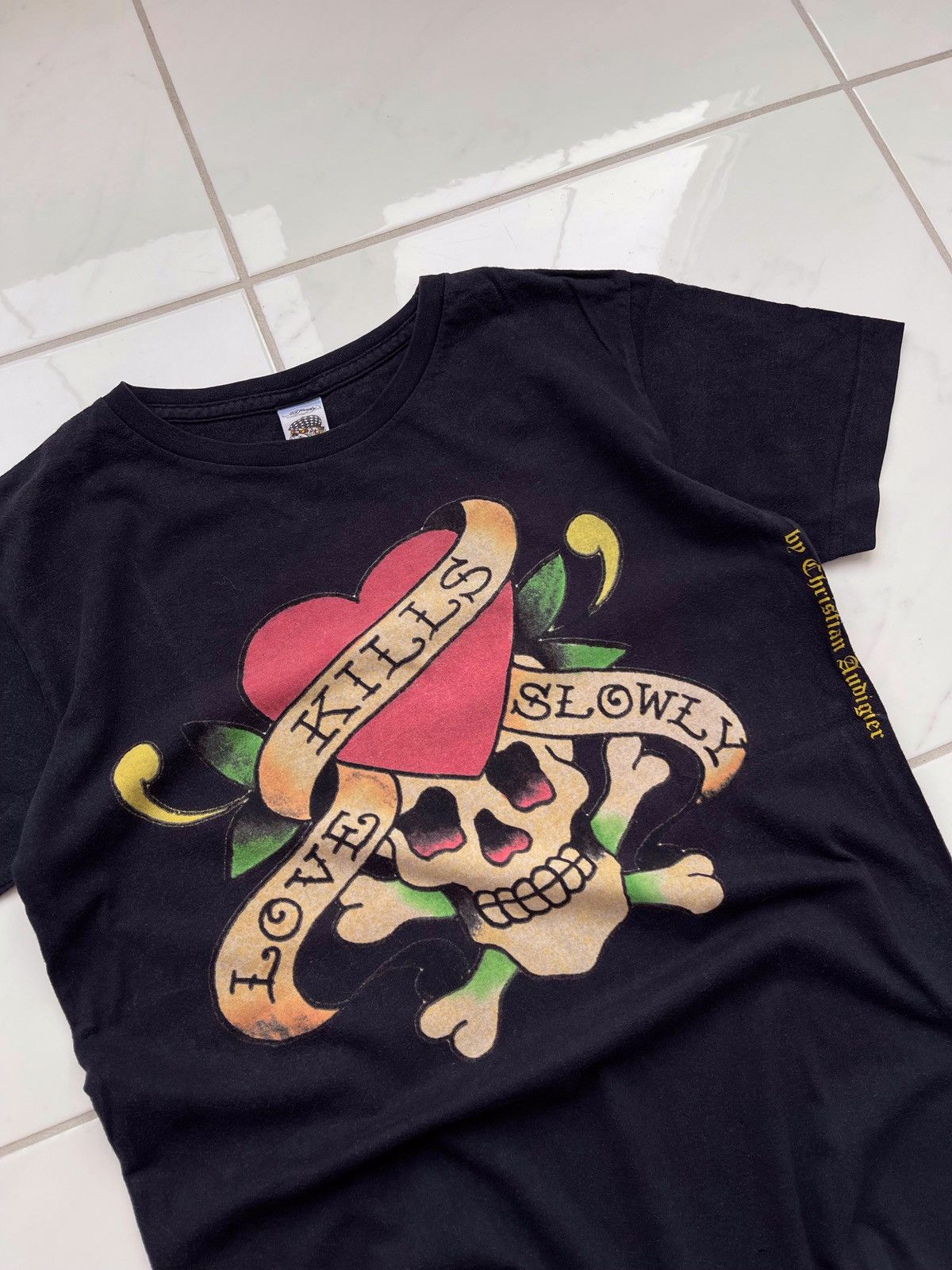 Ed Hardy × Vintage Vintage Y2k Ed Hardy Love Kills Slowly Tee Skull Size US S / EU 44-46 / 1 - 3 Thumbnail