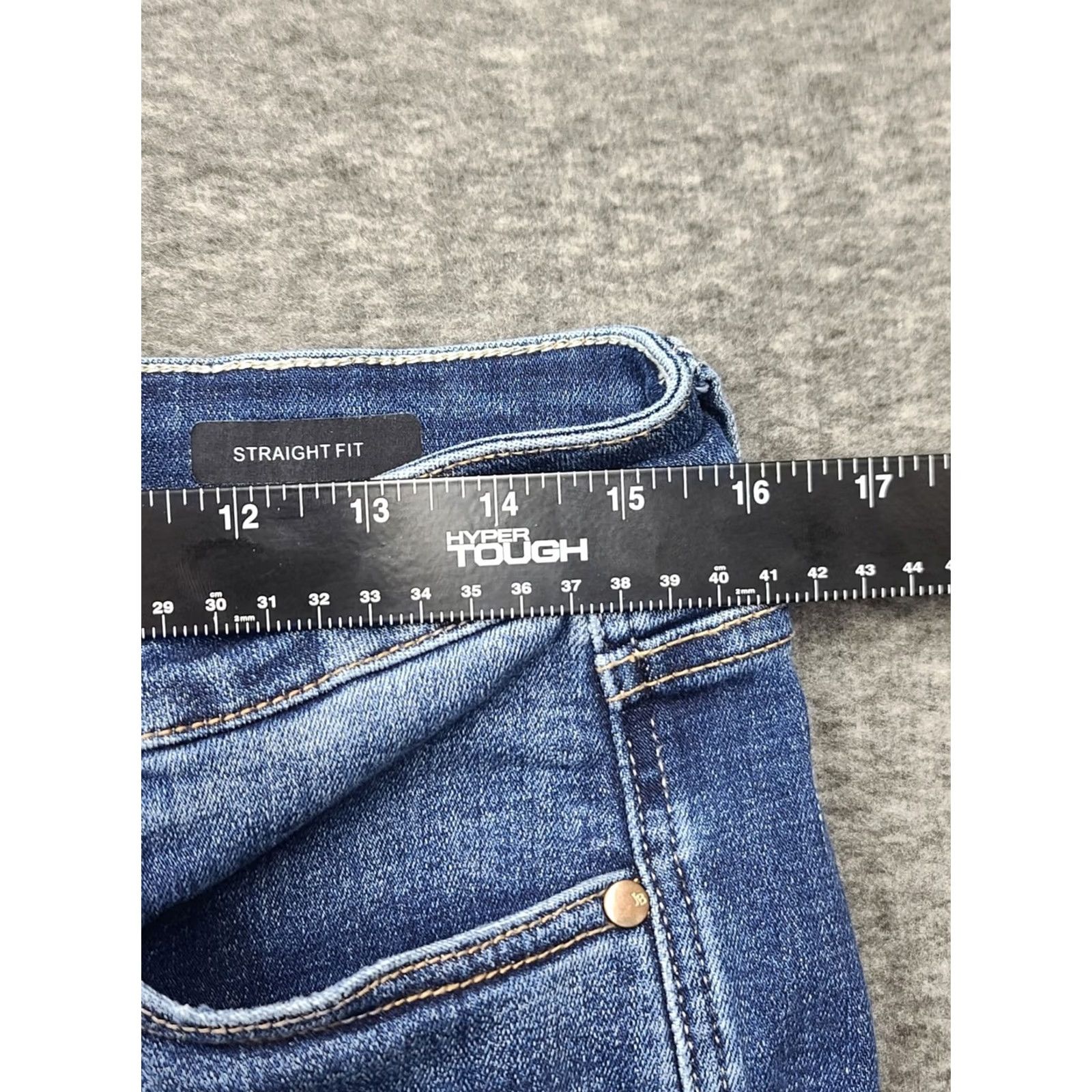 Vintage Judy Blue Womens Size 14W Jeans Dark Wash Blue Straight Fit Stretch Plus Size Denim 5-Pocket Zip Button High Rise Inseam 30in Size 36" / US 14 / IT 50 - 4 Thumbnail