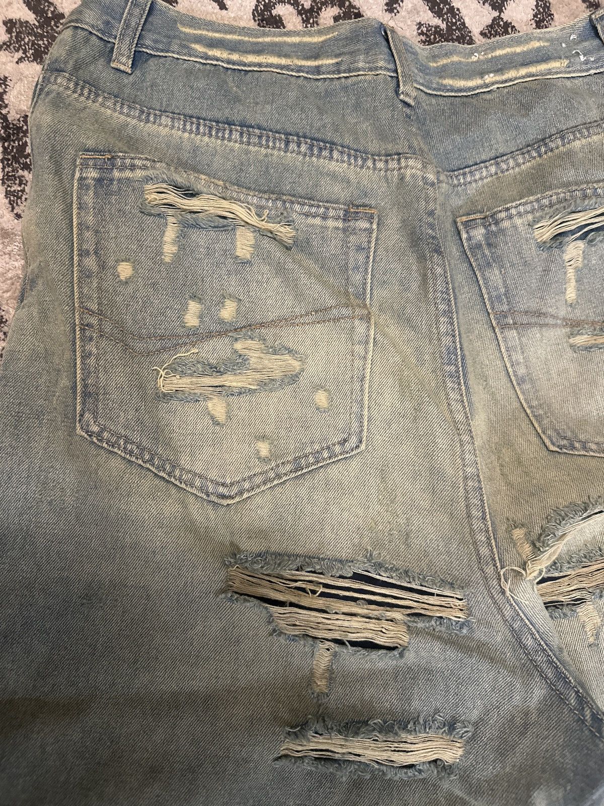 Japanese Brand Custom Ripped Layered Distressed Denim Pants Size US 34 / EU 50 - 7 Thumbnail
