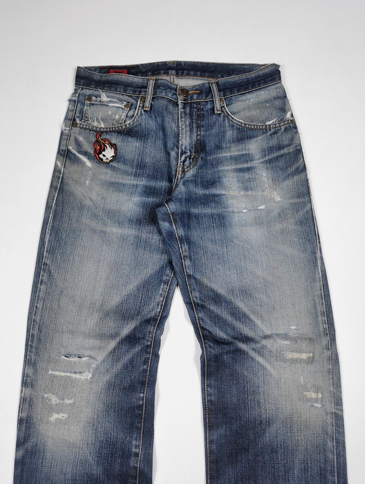 Edwin Skull patches Edwin 503 Distressed Jeans Size US 31 - 1 Thumbnail