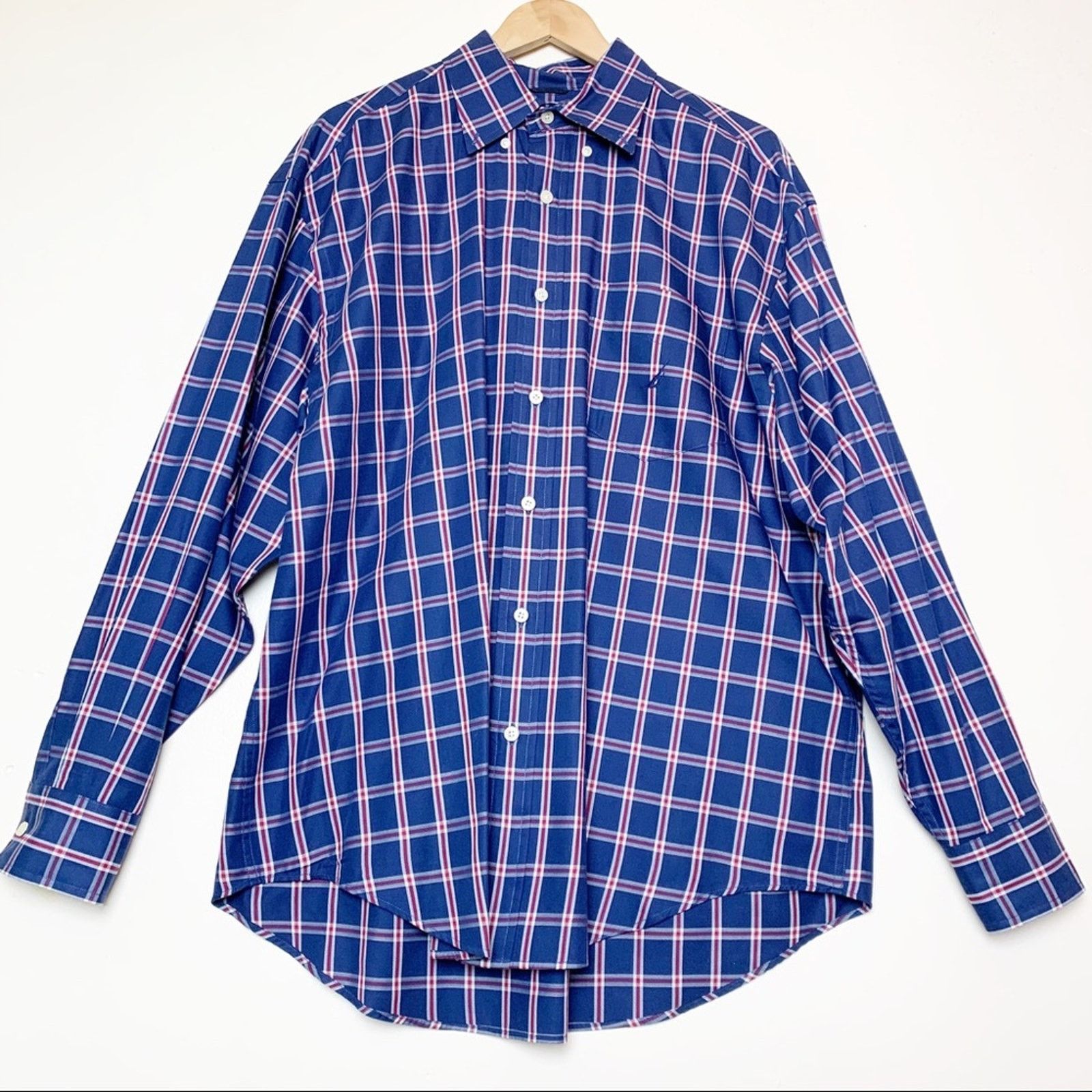 Nautica Nautica Navy White & Red Plaid Button Down Men’s Size Large Size US L / EU 52-54 / 3 - 1 Thumbnail